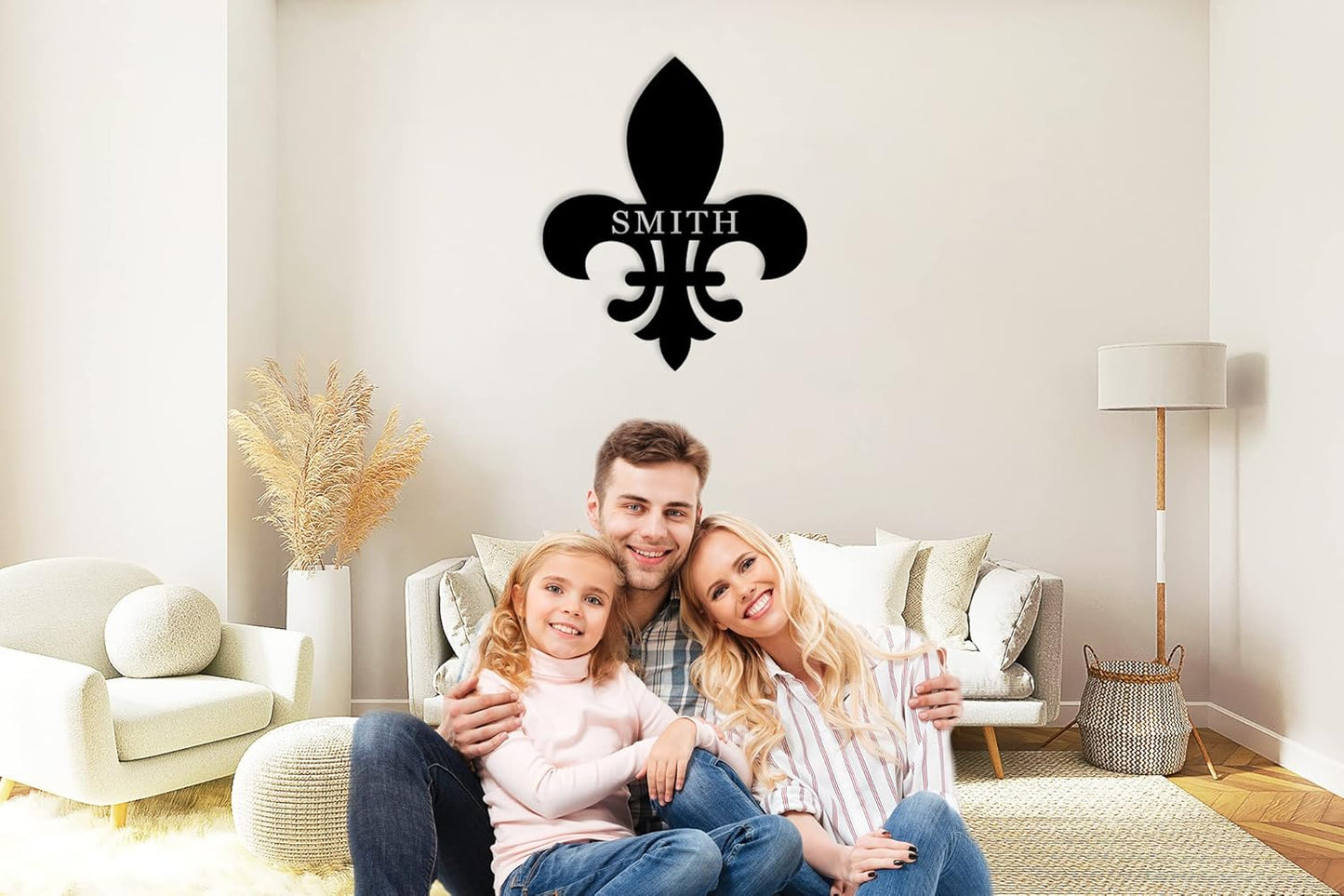 Personalized Fleur de Lis Metal Wall Sign, Personalized Metal Sign, Custom Fleur de Lis Name Signs,Last Name Signs, Custom Front Door Hanger,Wedding Gift