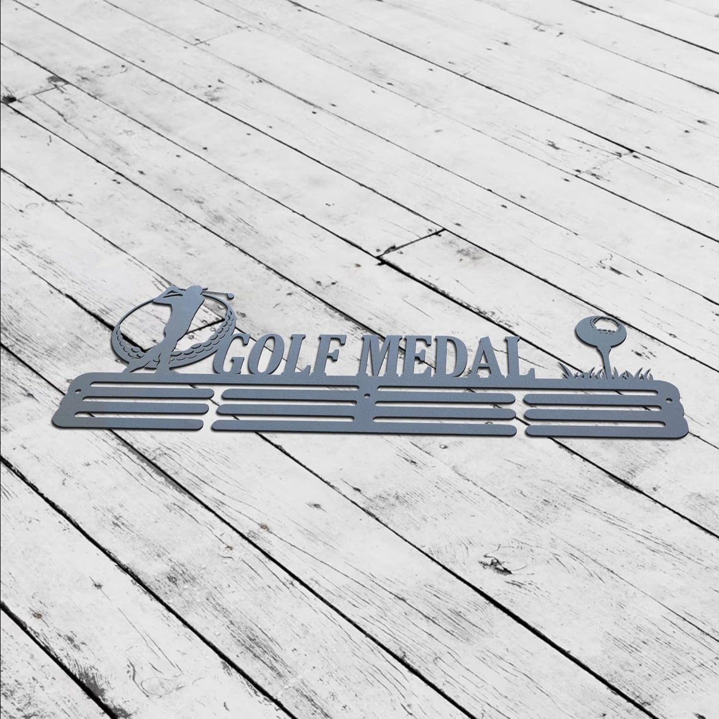 Custom Name Disc Golf Medal Hanger – Personalized Golf Award Rack, 12 Rungs for Medals & Ribbons, Sports Medal Display Holder, Metal Wall Decor for Sports Enthusiasts Model-Disc10