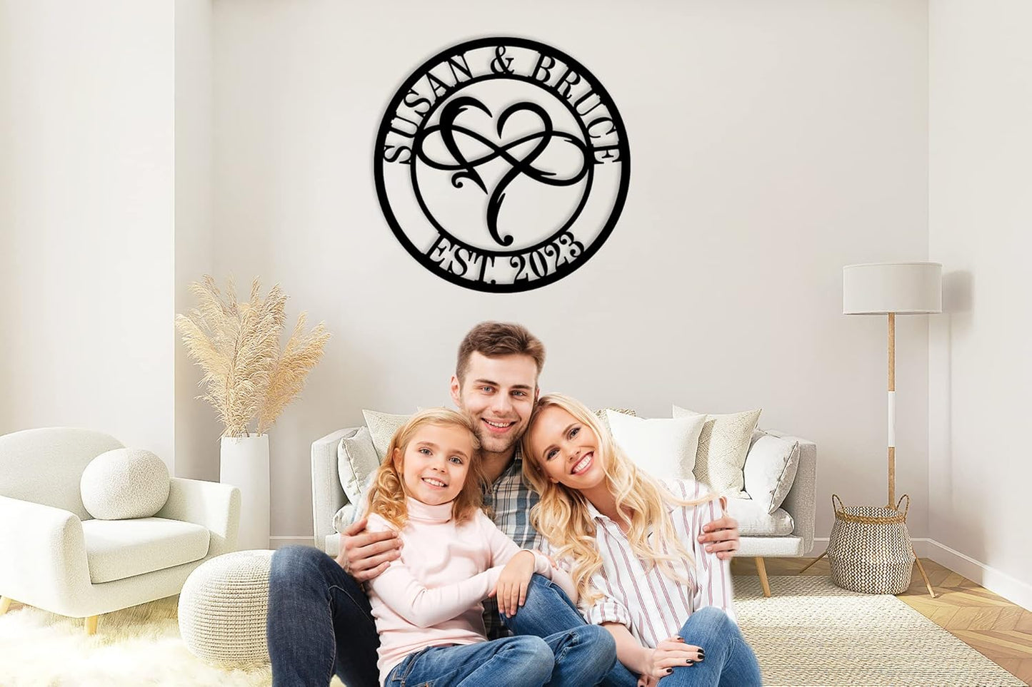 Custom Infinity Heart Wall Decor, Personalized Metal Name Sign, Custom Metal Sign,Name Sign, Outdoors, Last Name Wall Decor, Personalized Wedding Gifts