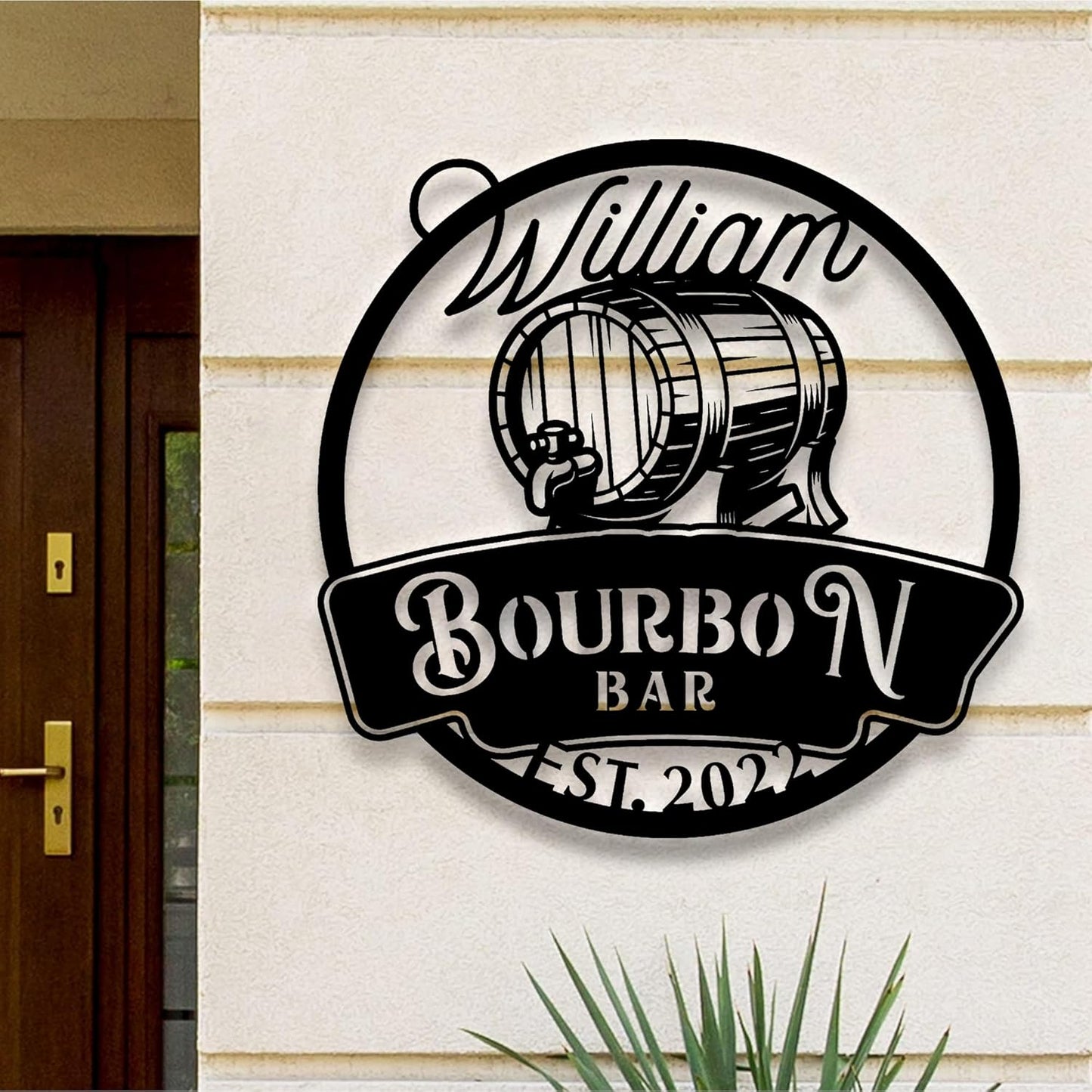 Custom Home Pub Gin Bourbon Bar Metal Wall Art LED Light, Personalized Whiskey Cocktail Metal Sign, Home Decor, Birthday Gift, Christmas Gift