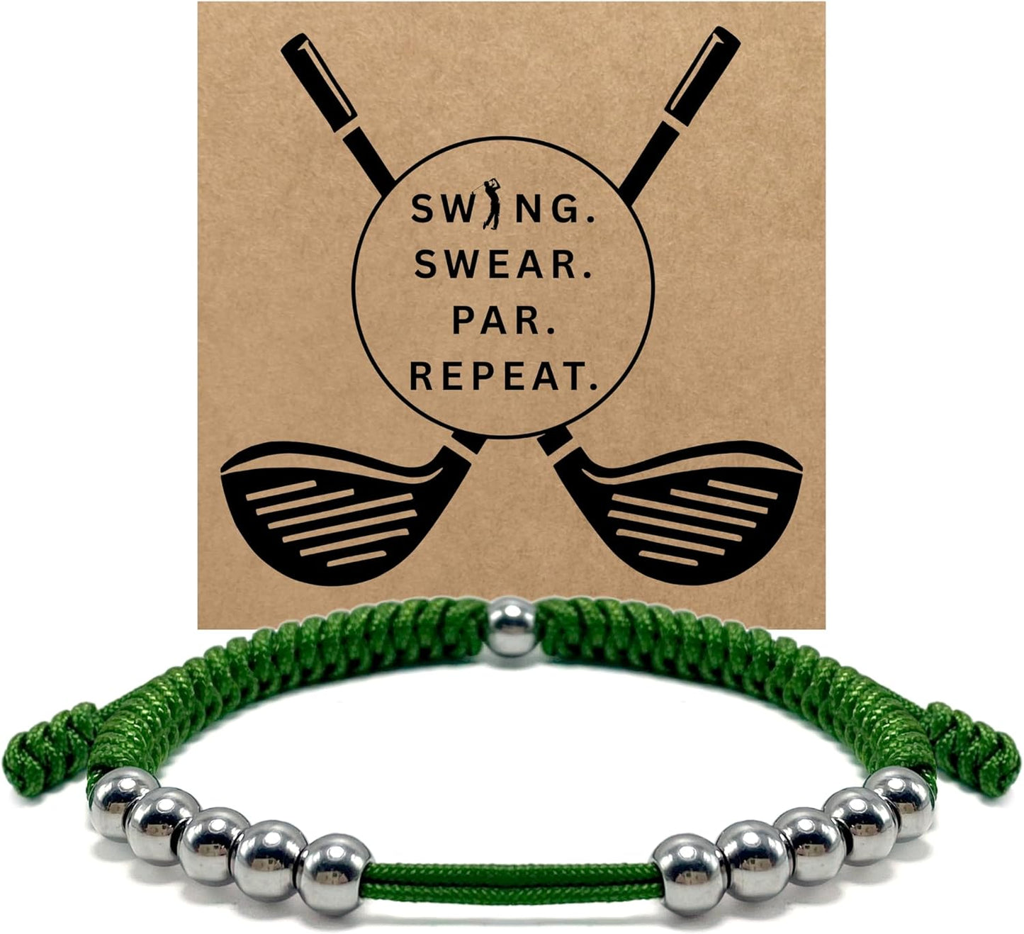 LAMIBEE Premium Golf Stainless Steel 10 Bead Score Counter Bracelet, Golf Stroke Count Bracelet, Resizable Easy Adjust Golf Round Scoring Tracker, Durable Stylish Golf Accessory