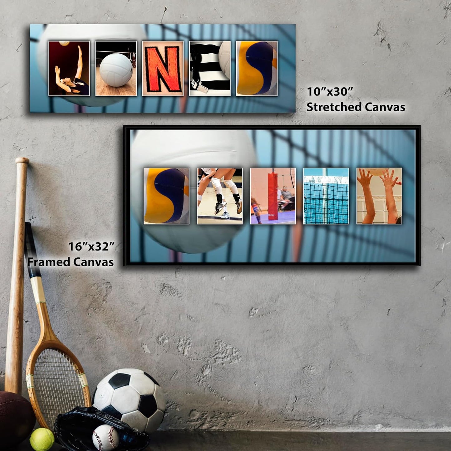 Personal-Prints VOLLEYBALL Personalized Name Art Gift for the Coach, Player or Fan | Customized for the Volleyball Enthusiast (6"x18" Stretched Canvas)