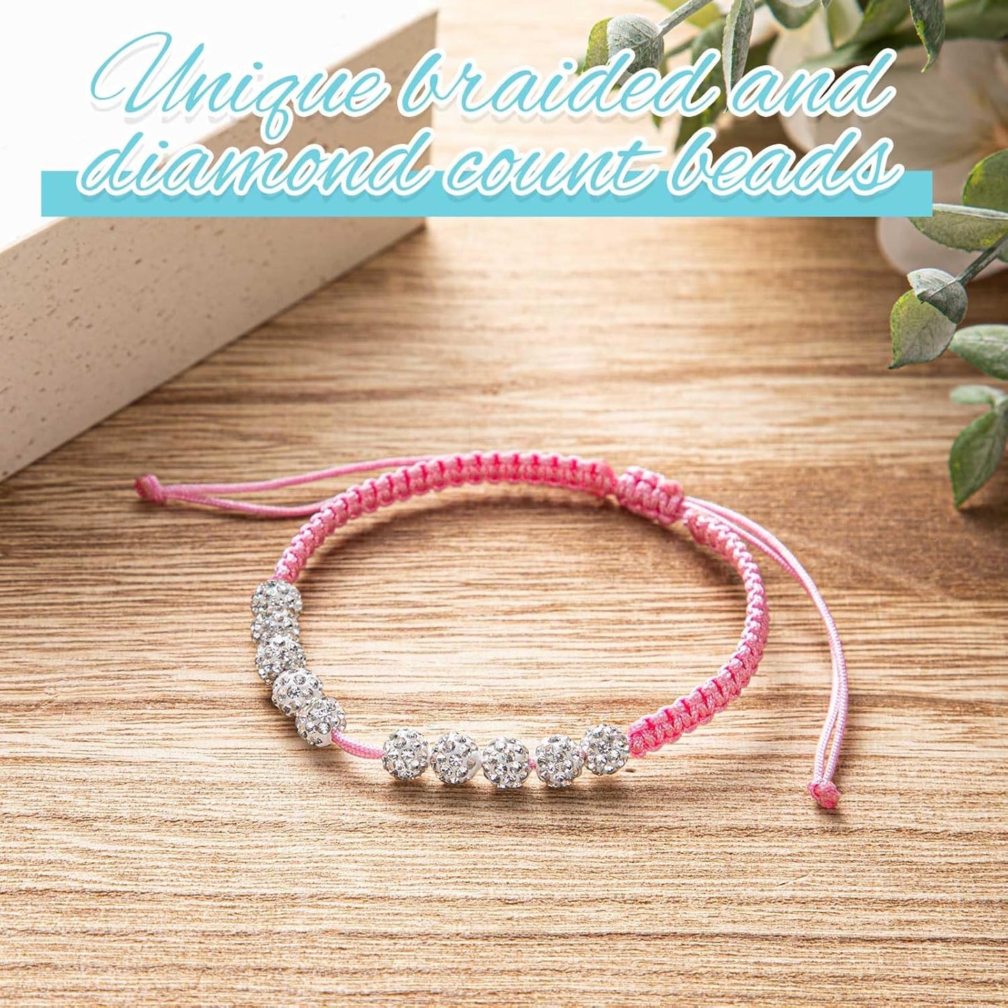 Quelay 4 Set Golf Rhinestones 10 Beads Score Counter Bracelets with Storage Gift Box Multicolor Adjustable Golf Stroke Counting Accessories for Women Christmas New Year Gifts