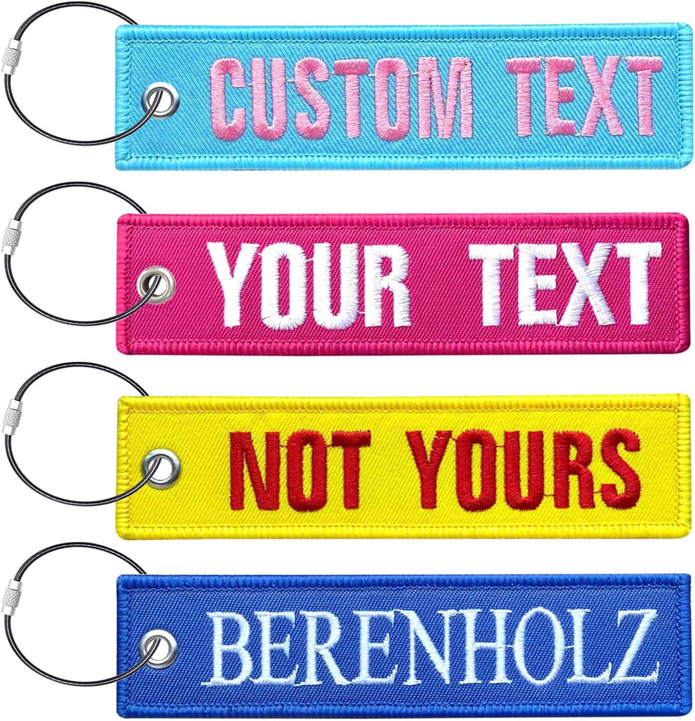 Custom Luggage Tags,1PCS Personalized Embroidered ID Tags for Suitcases & Travel Bags,Travel Suitcases Tags Label with Stainless Steel Loop for Baggage Luggage Bags Keys for Easy Bag Recognition (CO1)