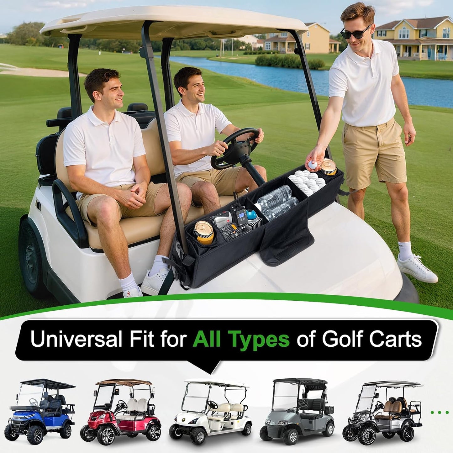 Golf Cart Storage Tray,Golf Cart Storage Basket,Golf Cart Overhead Organizer Bag Golf Cart Ceiling Storage Bag Universal Fit for Club Car Precedent,Tempo, Onward