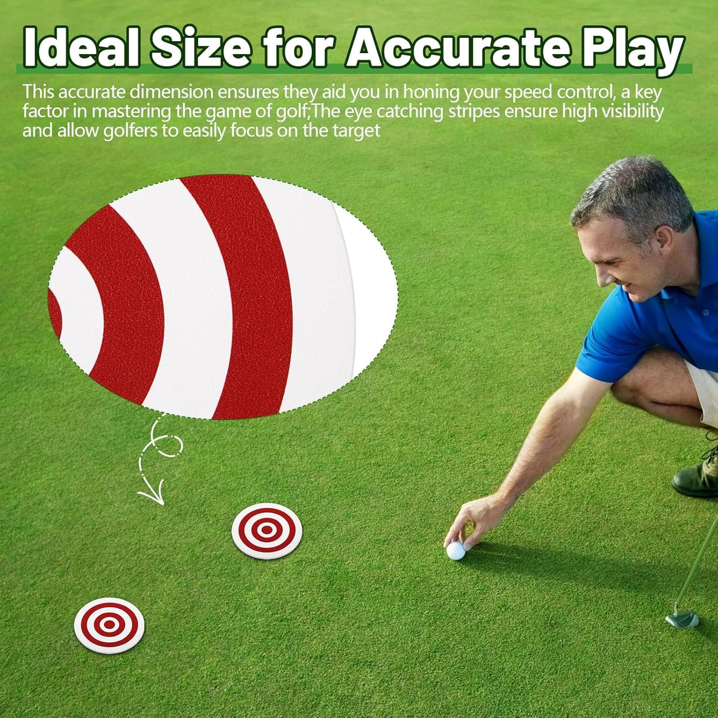 6 Pcs Golf Putting Target Hole Cup Bulk Golf Goal Circles Putt Disk Green Accessories for Golfers Putting Training Indoors Practice Outdoors Aid