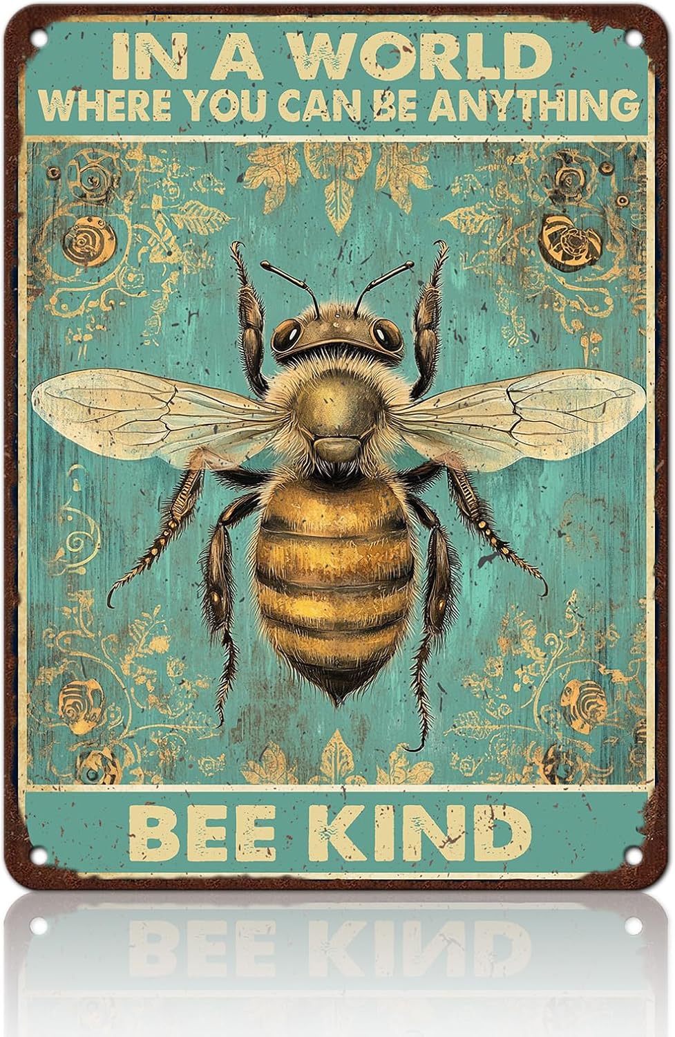 Vintage Metal Signs In A World Where You Can Be Anything Bee Kind Retro Iron Sign For Home Office Kitchen Bar Cafe Garden Farmhouse Wall Decor 12x16 Inch