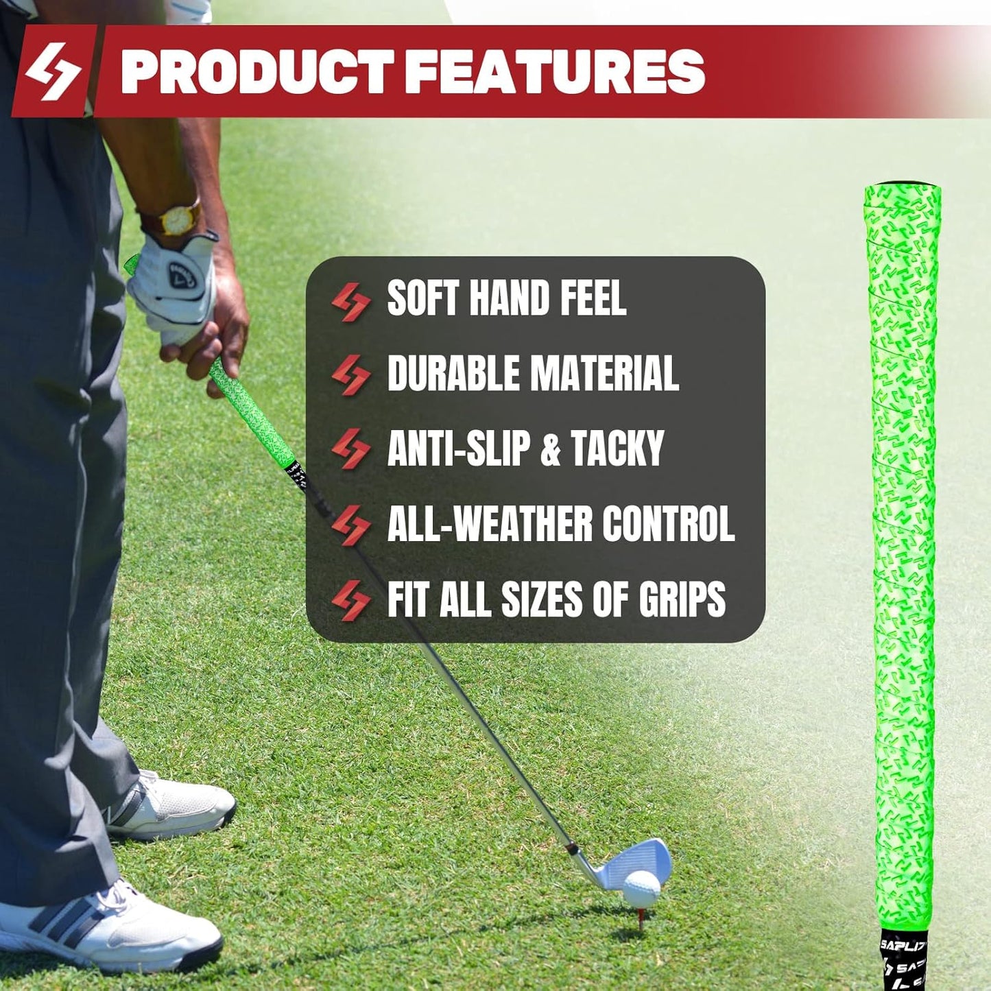 SAPLIZE Golf Grip Wrapping Tapes, 3 Or 15 Pack Tacky PU Overgrip Tapes, New Regripping Solution for Golf Club Grips