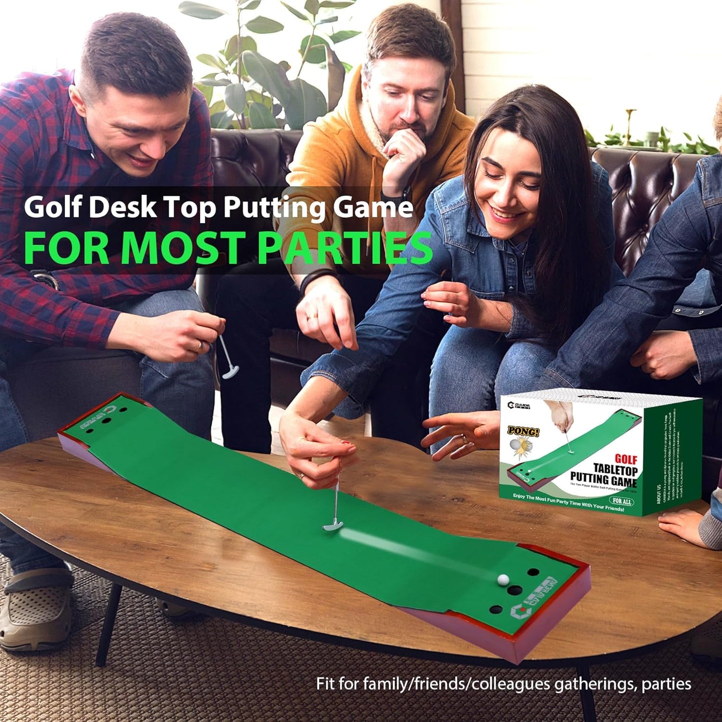 Golf Desktop Tabletop Putting Game Fun Office Desk Golf Christmas Stocking Stuffers, Golf Gift for Dad Husband Boyfriend Coworkers Executive Man Golfers Table Desk Top Golf Game for Adults