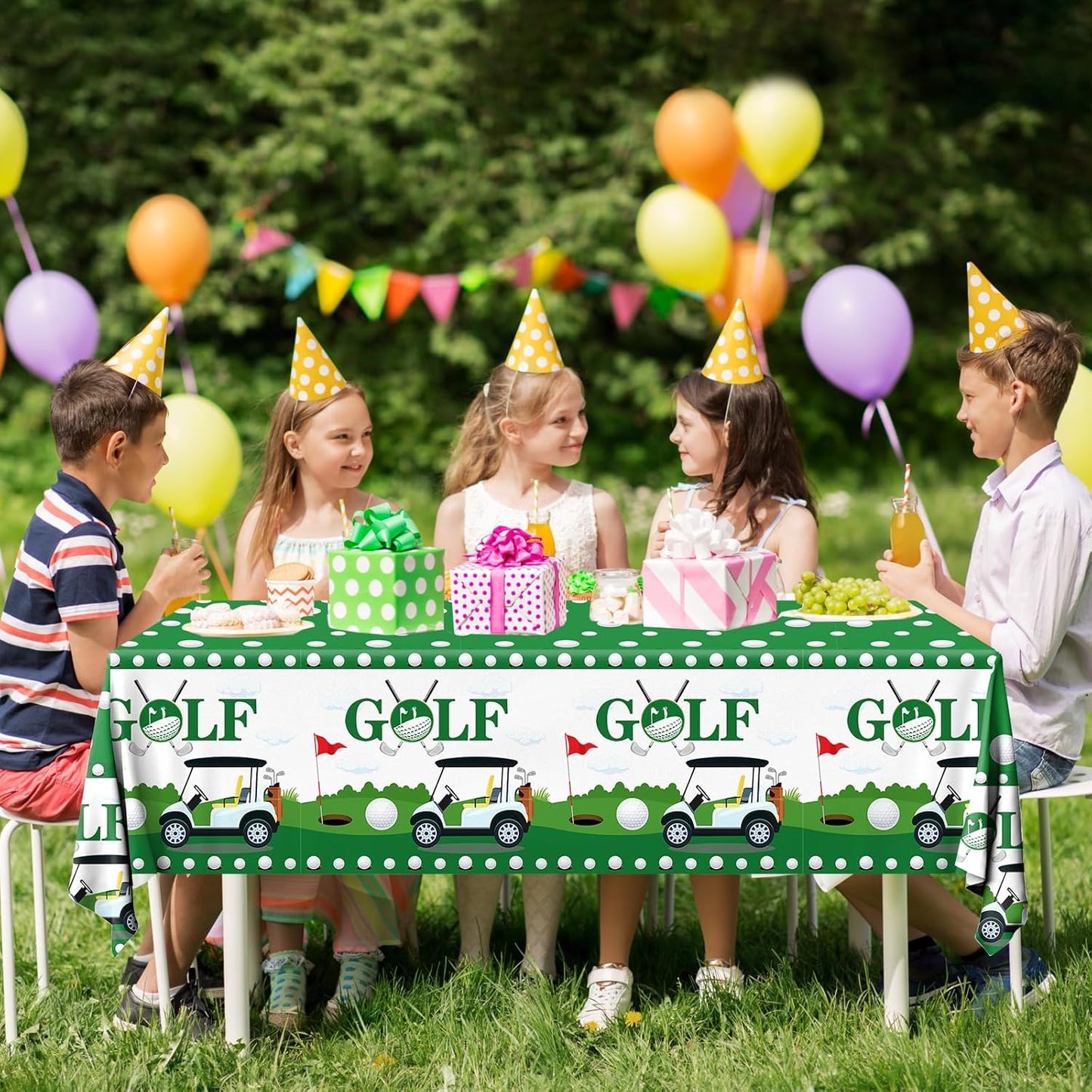 Golf Decorations Tablecloth,2pcs Golf Table Cloth Plastic Golf Party Decorations Table Cover for Sports Themed Golf Birthday Party Decorations,87 X 51 Inch