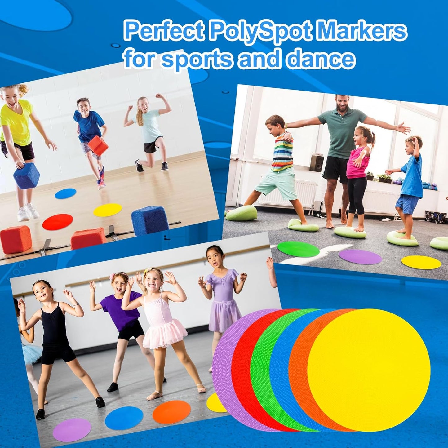 9 inch Spot Markers Flat Field Cones, Non Slip Rubber Agility Markers Flat Field Cones for Soccer Basketball Sports Speed Agility Training （18 pcs）
