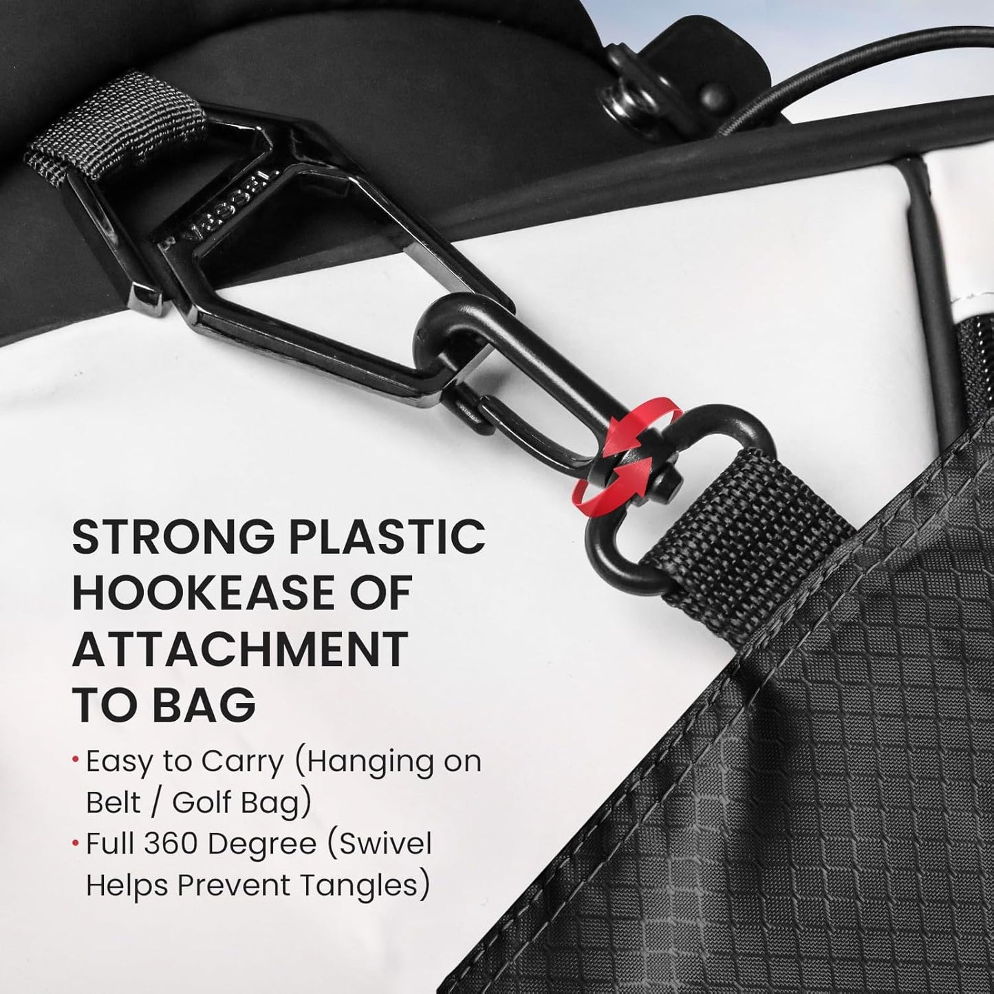 Golf Bag Accessories Valuables Pouch Bags Multi Pocket Zipper Hook with 10 Pcs Wood Golf Tees for Men Women