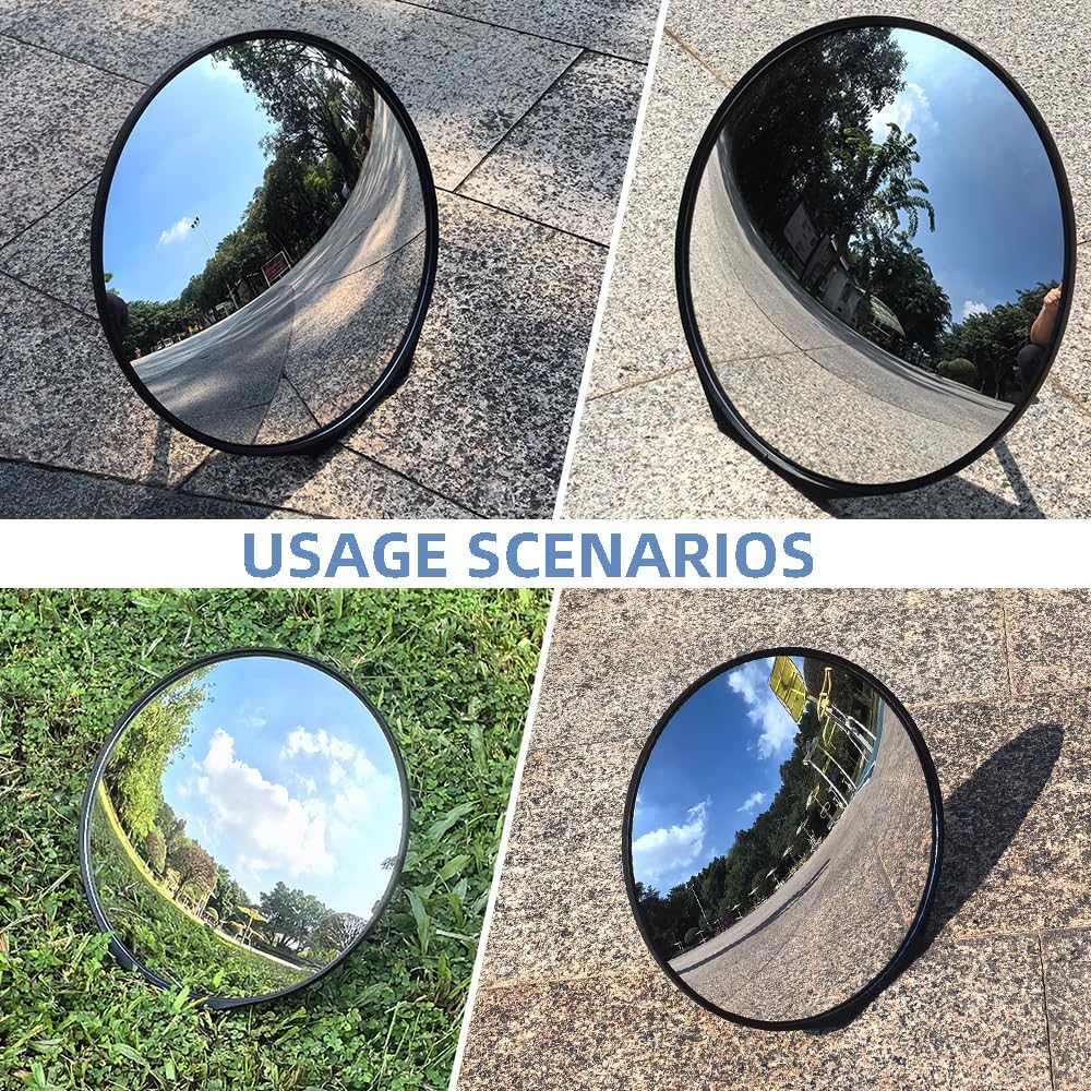 Scott Edward 12 Inches/30cm Diameter Golf Convex Mirror Swing Training Mirror for Swing Trainer, Golf Practice Mirror Stepless Angle Adjustable Shatter Resistant Mirror Foldable Stand