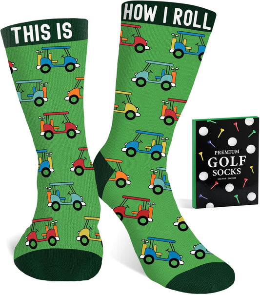 VICRAZY Golf Gifts for Men, Women - Golf Accessories, Golf Socks for Dad, Mom - Funny gift, Christmas Gifts, Stocking Stuffer