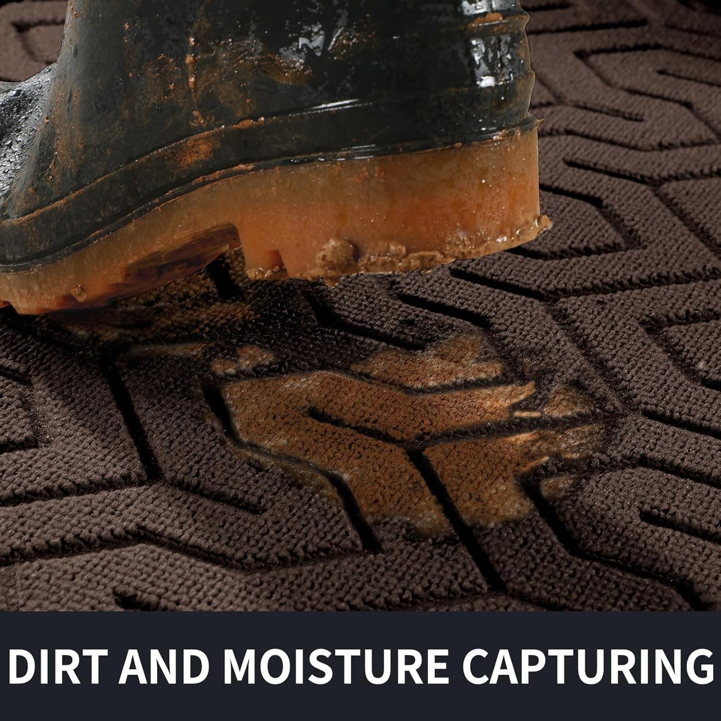 Yimobra Large Door Mat Outside Entrance 47x32, Waterproof Heavy Duty Outdoor Mats for Front Door, Non Slip Rubber Entry Mat for Garage Patio Indoor, Easy Clean, Brown