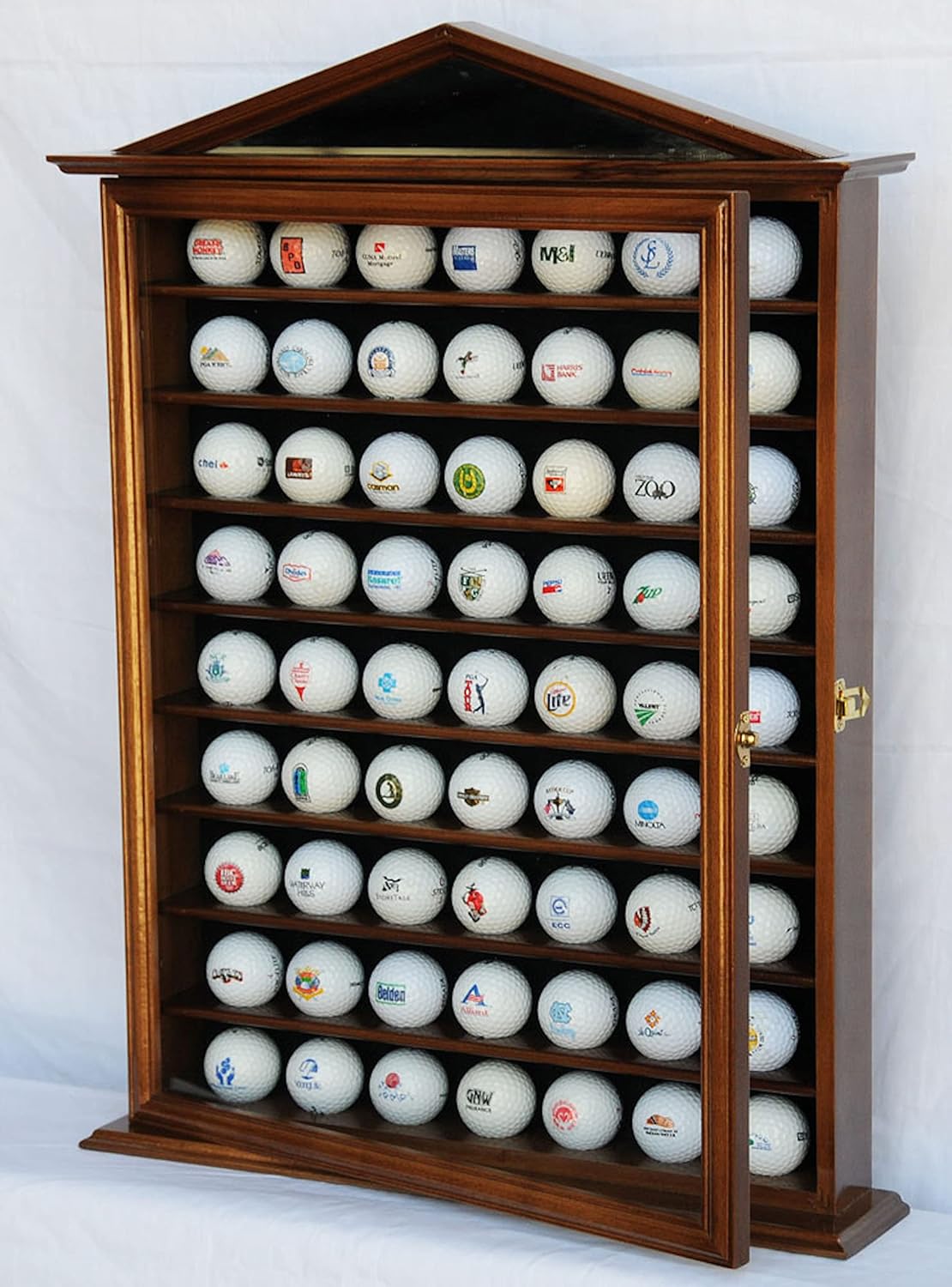63 Golf Ball Designer Display Case Cabinet (Black)