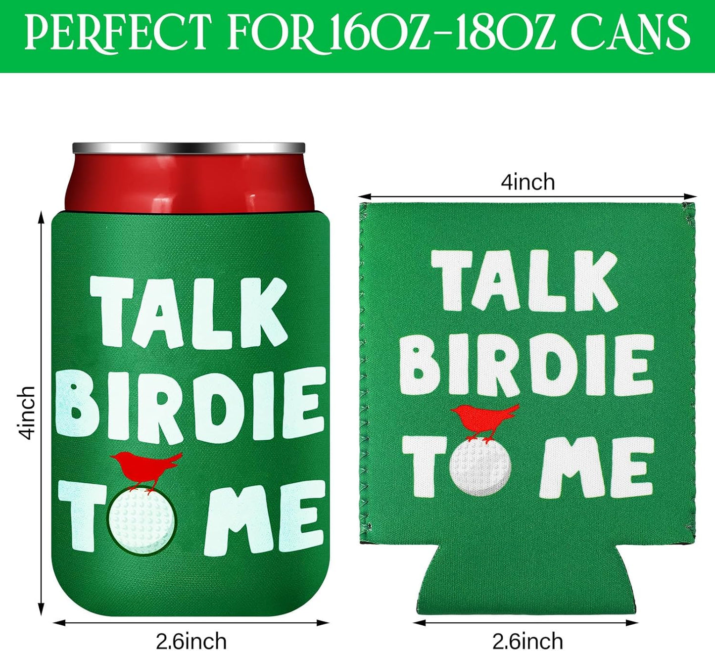 Domensi 16 Pcs Golf Gifts Funny Golf Party Themed Can Cooler Insulated Can Sleeve Bulk Golf Party Supplies for Golfer Game Outdoor Activities Decorations, 12 oz Can (Classic)