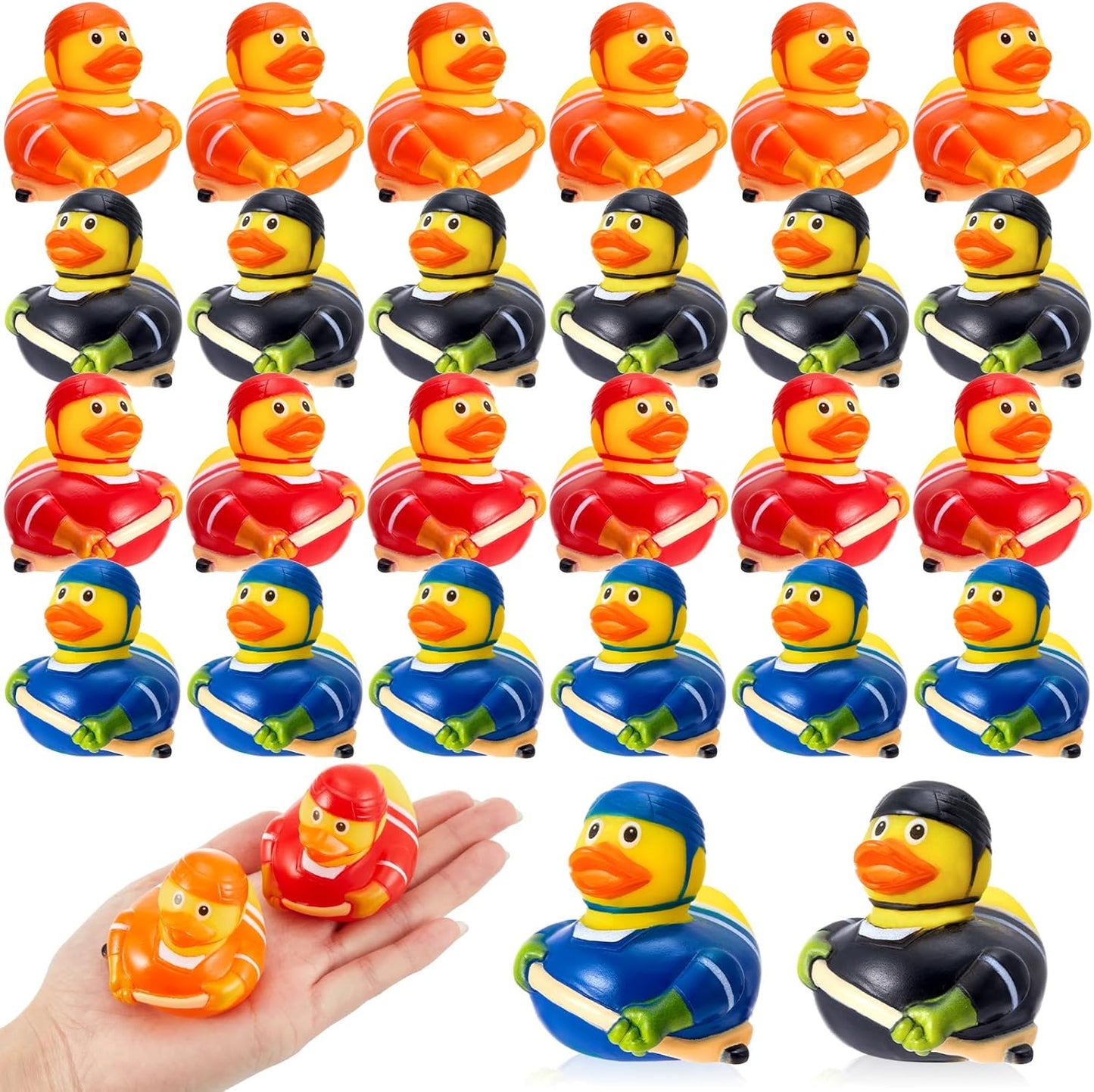 Deekin Rubber Duck 2 Inch Bulk Sport Party Favors for Team Events Game Day Decorations Birthday Party Decorations Club Player Gift(24 Pcs,Hockey Player)