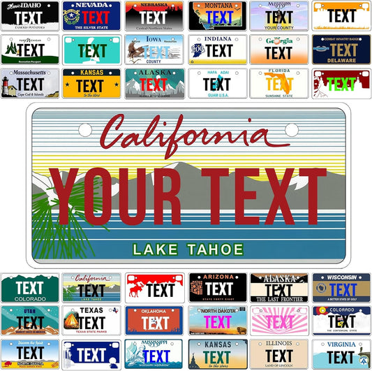 Custom Mini License Plate,Personalized California Bike License Plate - Select from All 50 States,3 Sizes - Customized Customizable State Car Tag Plates for Kids Bike, Bicycle,Toy Car,4x2 Inch