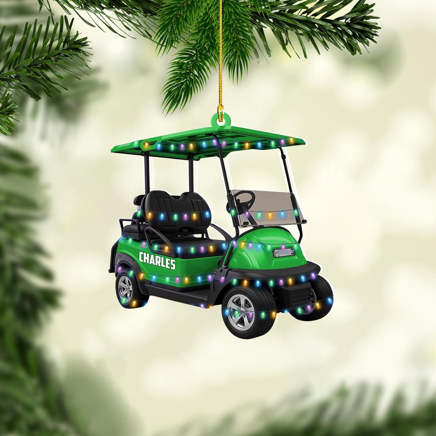 Personalized Golf Ornaments for Christmas Tree 2025 Custom Golf Christmas Ornament Golfing Bag Ornament Sports Golf Cart Ornaments Gift for Golfer Bag Golfing Lovers Hanging Decoration (G18)