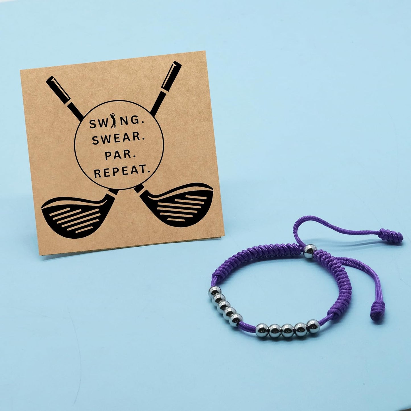 LAMIBEE Premium Golf Stainless Steel 10 Bead Score Counter Bracelet, Golf Stroke Count Bracelet, Resizable Easy Adjust Golf Round Scoring Tracker, Durable Stylish Golf Accessory