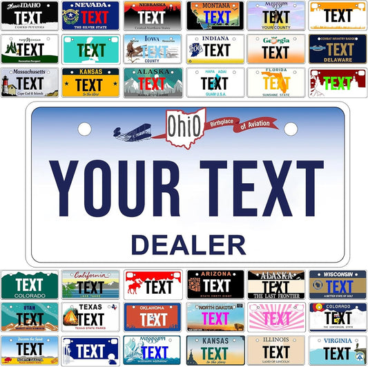 Custom Mini License Plate,Personalized Ohio Bike License Plate - Select from All 50 States,3 Sizes - Customized Customizable State Car Tag Plates for Kids Bike, Bicycle,Toy Car,4x2 Inch