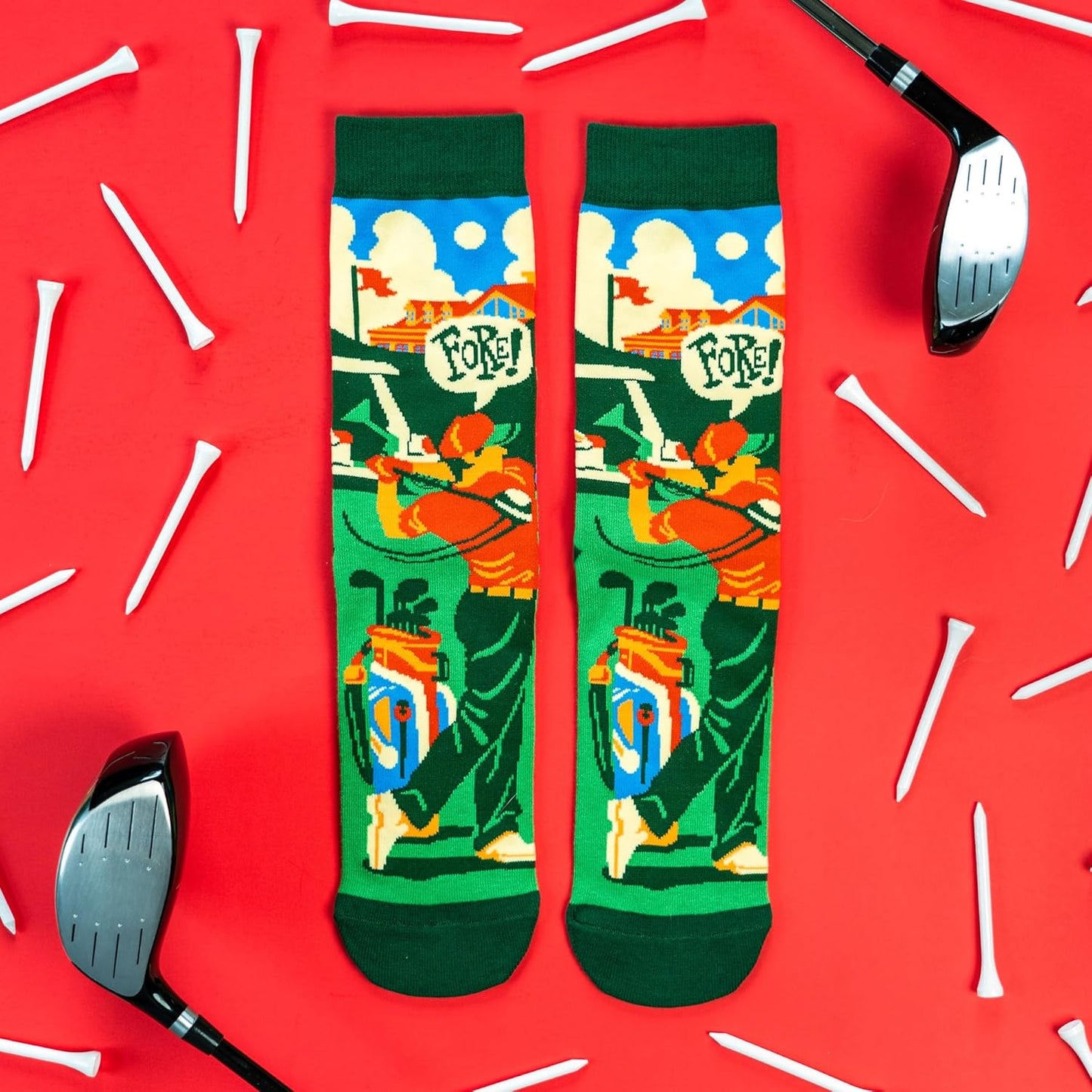 Lavley Funny Golf Socks - Fun gift for golfers - Unisex one size fits most - Great for birthdays or stocking stuffers