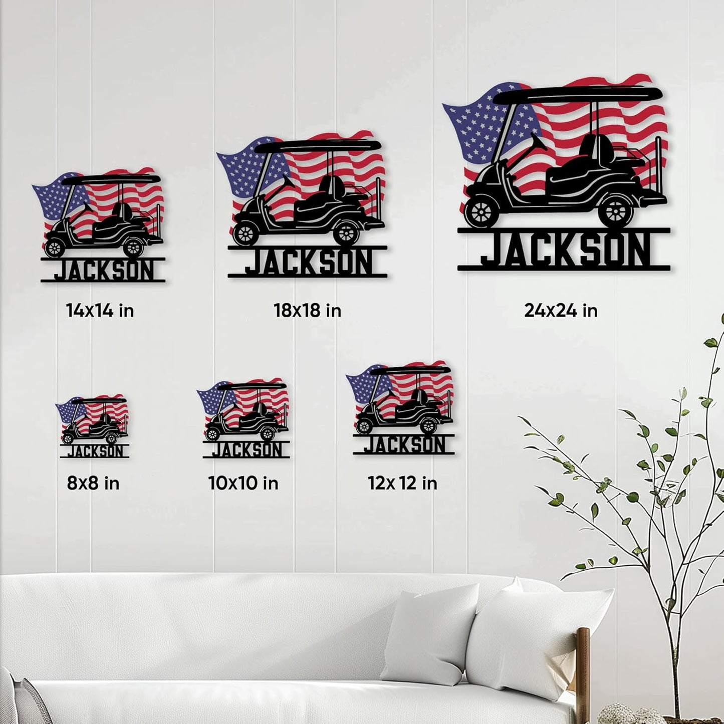 Golf Metal Sign – Custom Name Wall Decor for Porch, Yard, or Bedroom – Gift for Dad, Mom, Golf Enthusiast, Son, Daughter, or Coach on Birthday or Golf Event