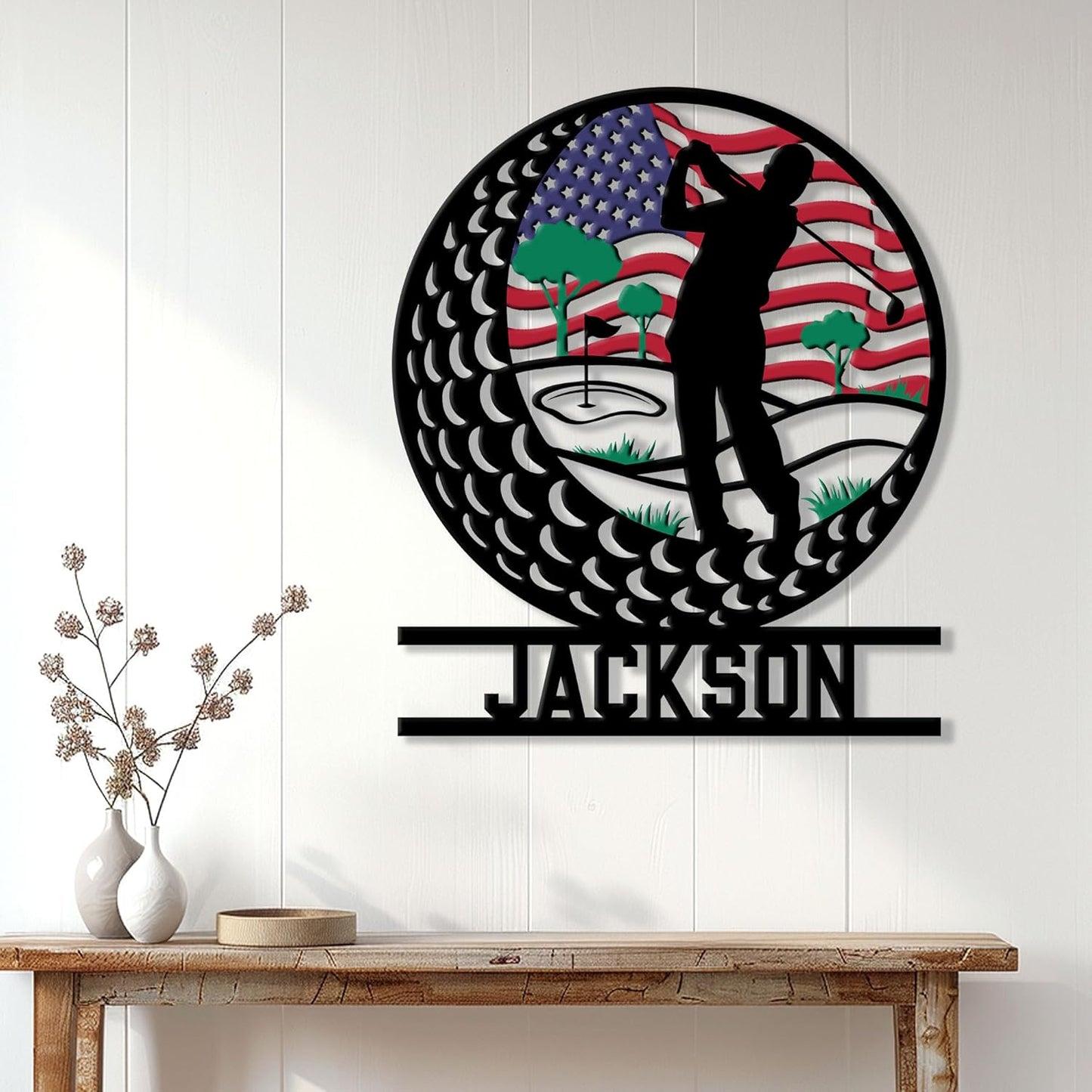 Custom Golf Metal Sign – Personalized Name Wall Decor for Yard, Porch, Garage, or Room – Perfect Gifts for Dad, Mom, Son, Daughter, or Coach on Birthday or Team Celebration