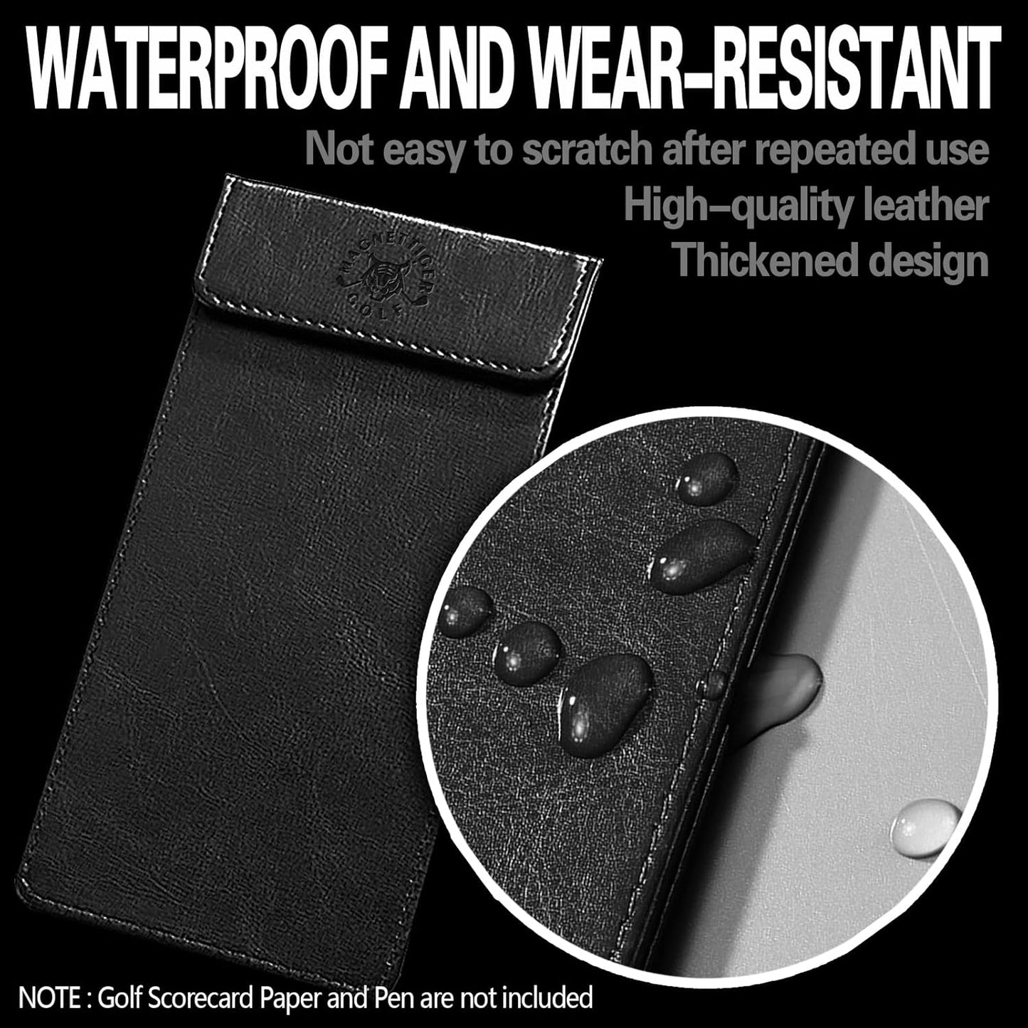 Golf Scorecard Holder & Magnetic Yardage Book Cover,Golf Accessories for Men,Magnet Book Case for Back Pocket 3.94 * 7.87inch