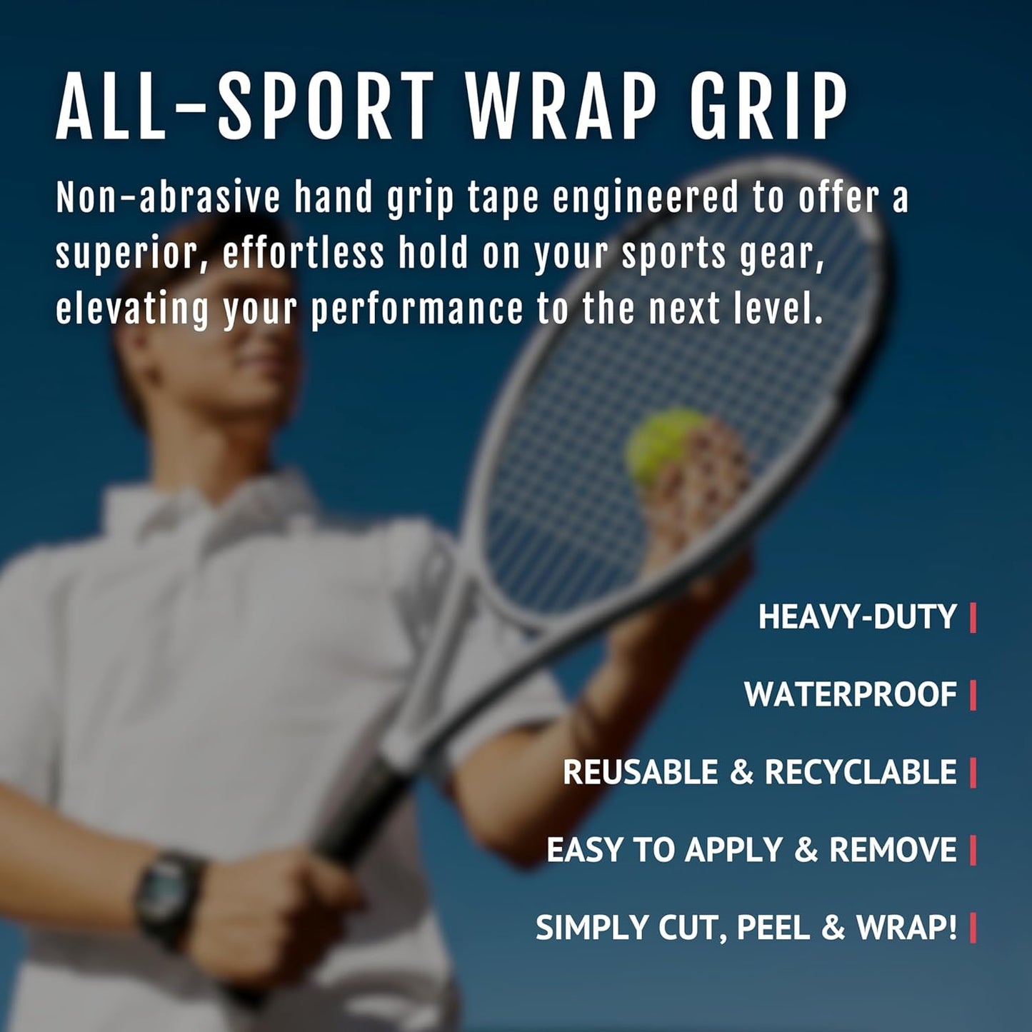 CATTONGUE GRIPS Sports Grip Tape Wrap - Wide Super Grippy Wrap - Anti-Slip Tape for Golf Clubs, Pull Up Bars, Baseball Bats, Lacrosse Sticks, Hockey Sticks, Pickleball Paddles & More