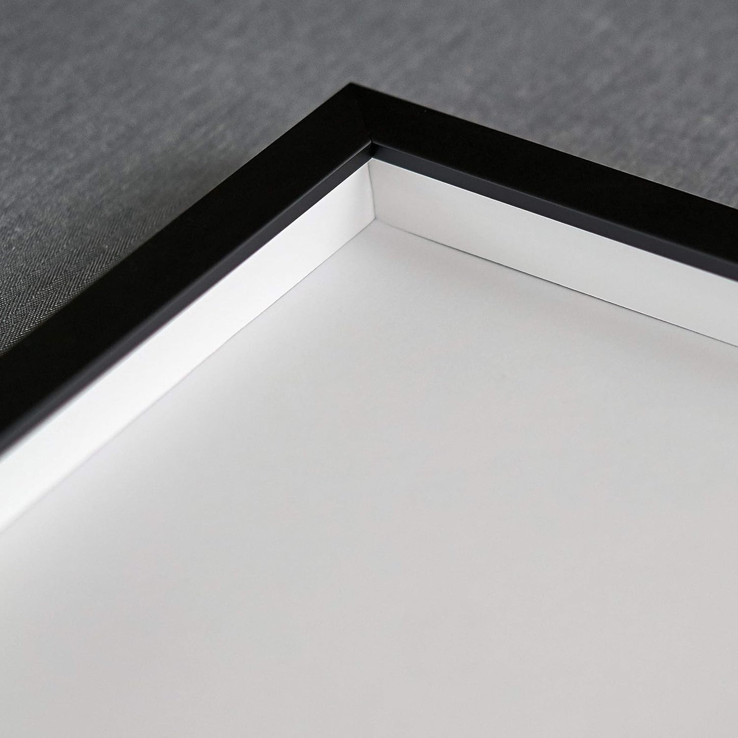 10x20 Shadow Box Black Solid Wood Display Frame with White Acid-Free Backing UV Acrylic & Hanging Hardware - with 3/4" Usable Depth