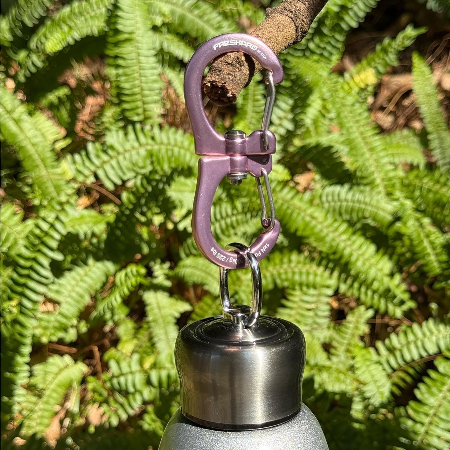 FresKaro 1kN Double-Ended Wiregate Carabiner Clip, Patented Design, Reversible 360 Spin, Lightweight Utility Hook for Hiking, Camping, Fishing, Birdfeeders, Keychain, Not for Climbing