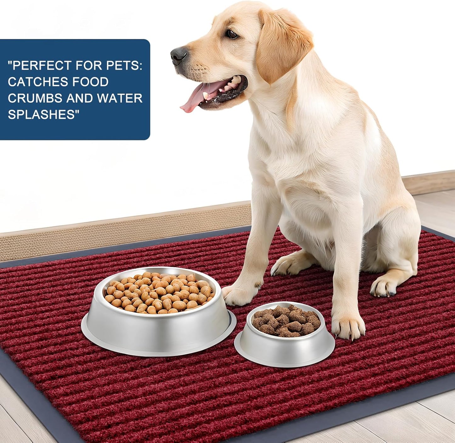 OLANLY Front Door Mat Indoor Outdoor Entrance, Waterproof Heavy Duty Doormat, Fade Resistant, Low Profile, Easy Clean Patio Porch Welcome Floor Mats for Entry, 71x47, Wine Red