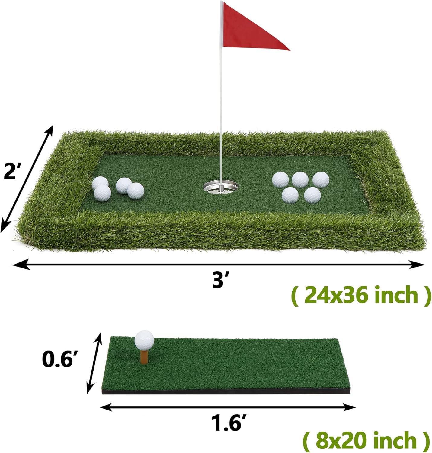 HSM Floating Golf Green for Pool,Floating Chipping Green, Funny Pool Golf Game in Pool/Water/Outdoor Golf Putting Mats Training Accessories for Pool Game