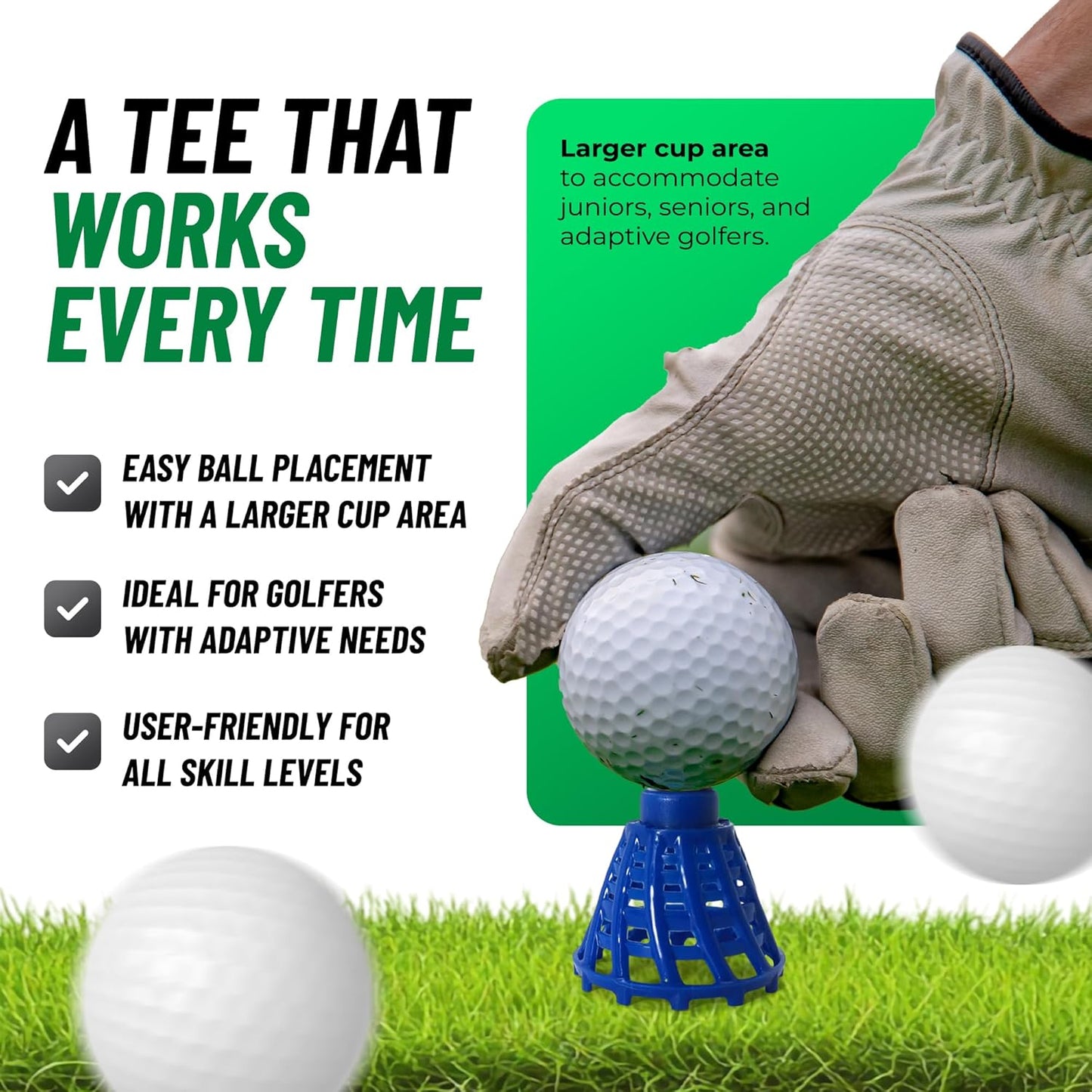 BirTee Golf Tees - PRO Speed Plus with Flexibility & Durability - 8 Pack. Indoor Golf Tees/Golf Simulator Tees/Winter Plastic Golf Tees