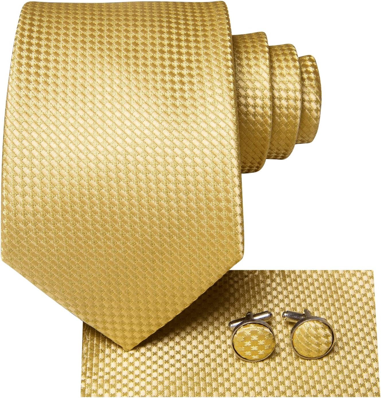Dubulle Mens Paisley Striped Tie WOVEN Necktie for Men and Handkerchief Cufflinks Set Wedding Formal Business