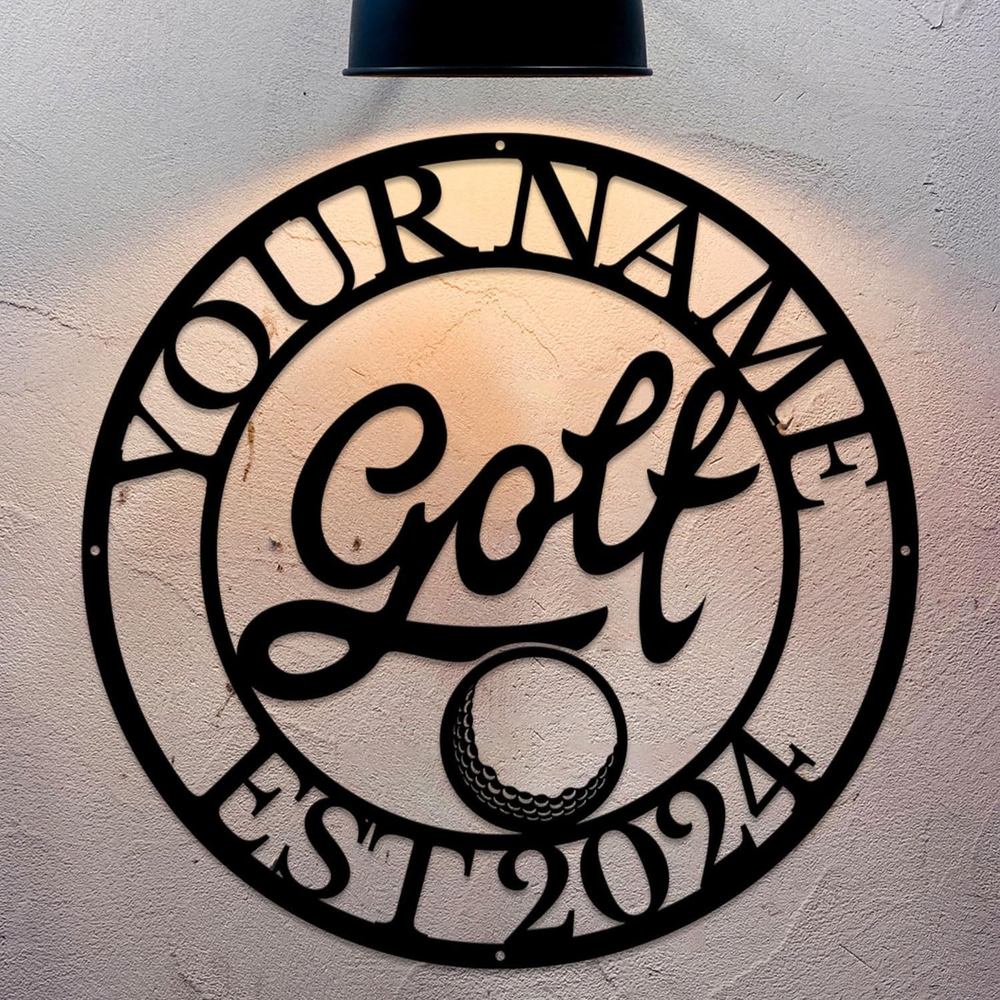 Golf Art Metal Signs,Custom Golf Metal Name Signs,Personalized Golf Signs,Black Golf Metal Wall Art Signs,Golfball Home Outdoor Metal Signs (Style J)