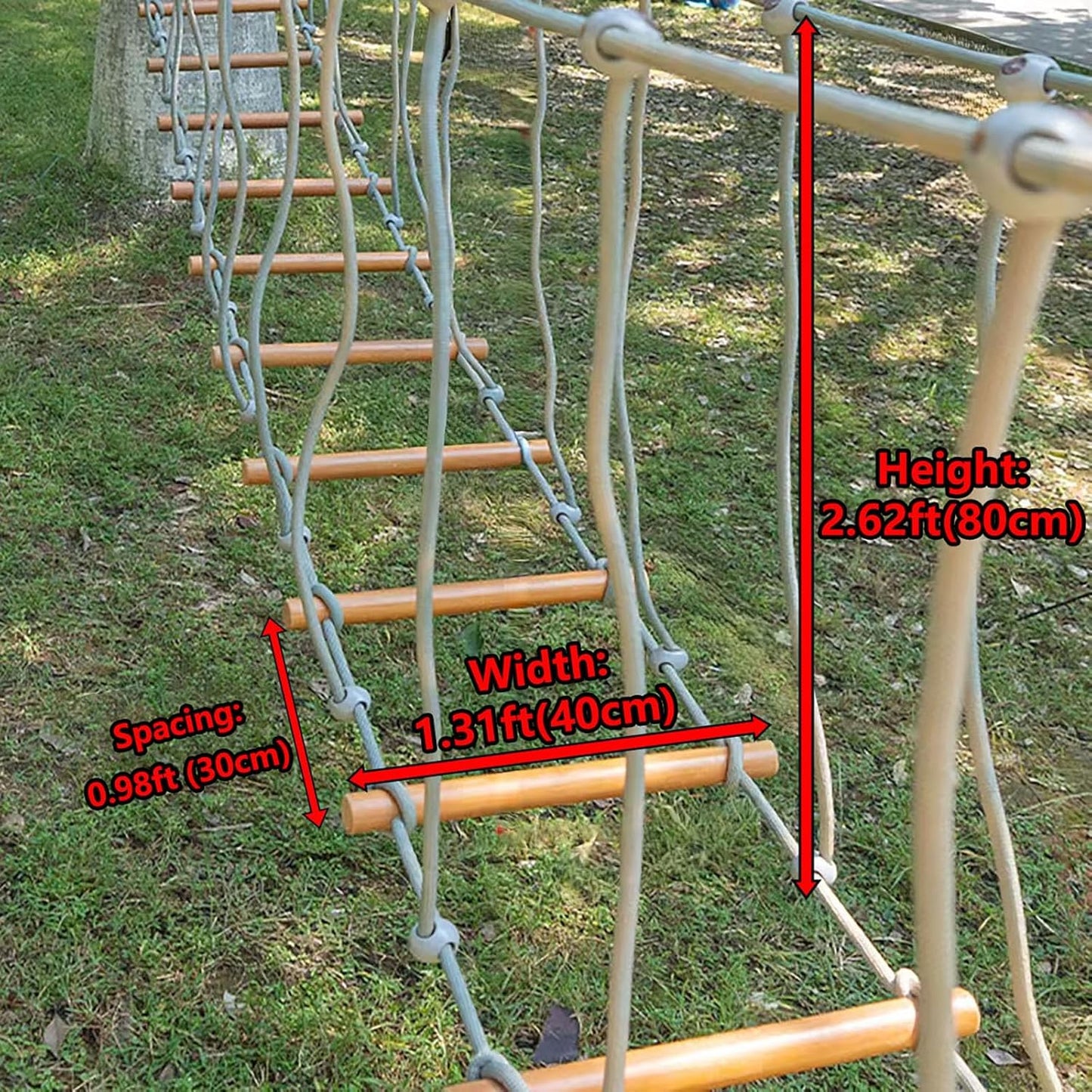 Amusement Park Suspension Bridge,Rope Ladder Bridge,Rickety Bridge, Slackline Accessories, Suitable for Outdoor Activities(Size:13.12ft(4m))
