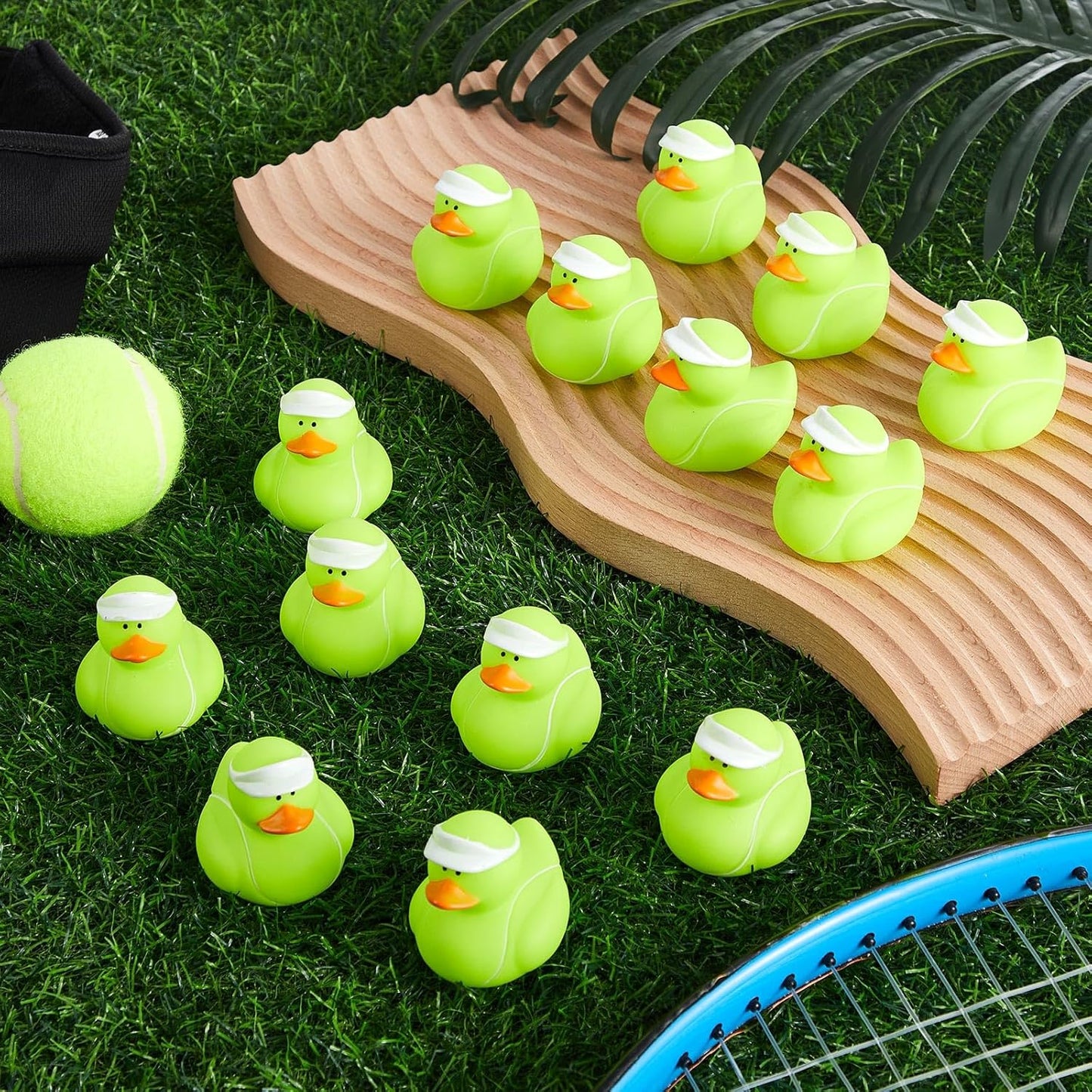 Deekin Rubber Duck 2 Inch Bulk Sport Party Favors for Team Events Game Day Decorations Birthday Party Decorations Club Player Gift(24 Pcs,Tennis)