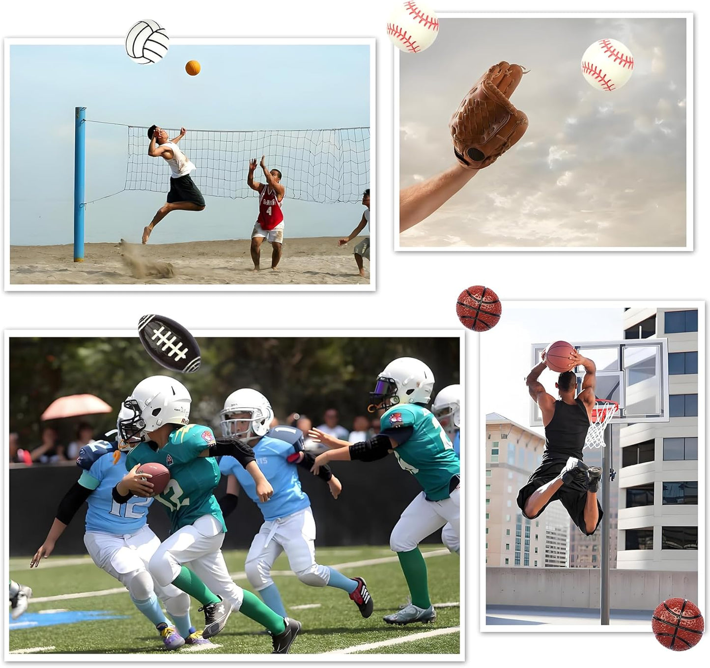 KEYDUACU 12Pcs Strong Ball Magnets,3D Football Sports Craft Decoration Magnet,Strong Fridge Magnets for Kitchen, School,Office Whiteboard, Cabinet and Dishwasher