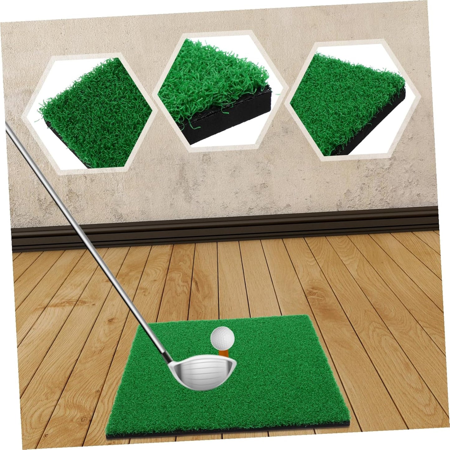 Portable Golf Hitting Mat True-Turf Practice Pad with Anti-Slip Base for Indoor Outdoor Driving and Chipping Training Golf Mat for Home Use and Backyard