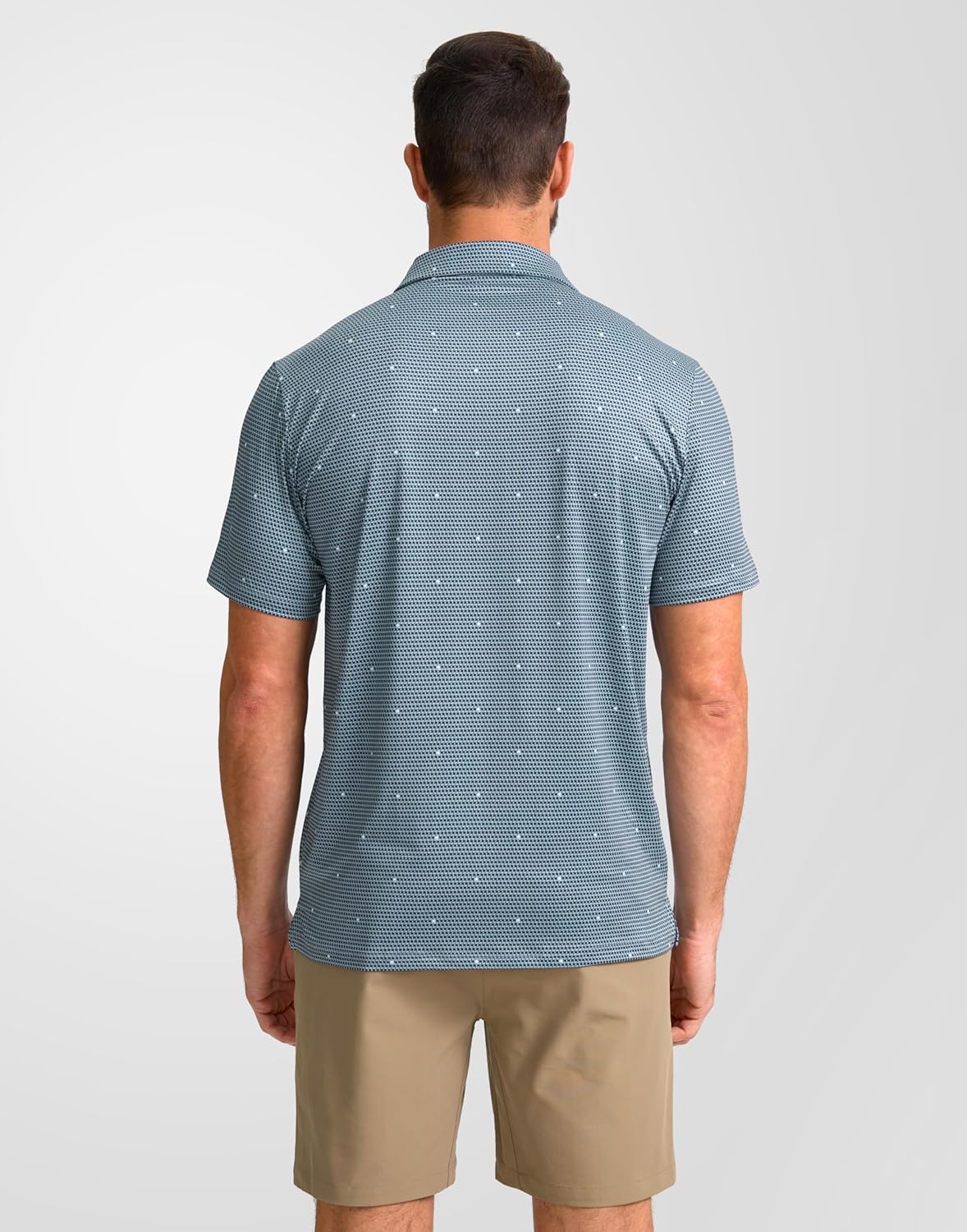 Obla Mens Golf Polo Shirts Short Sleeve Dry Fit Performance Moisture Wicking Casual Print Collared Golf Shirts for Men