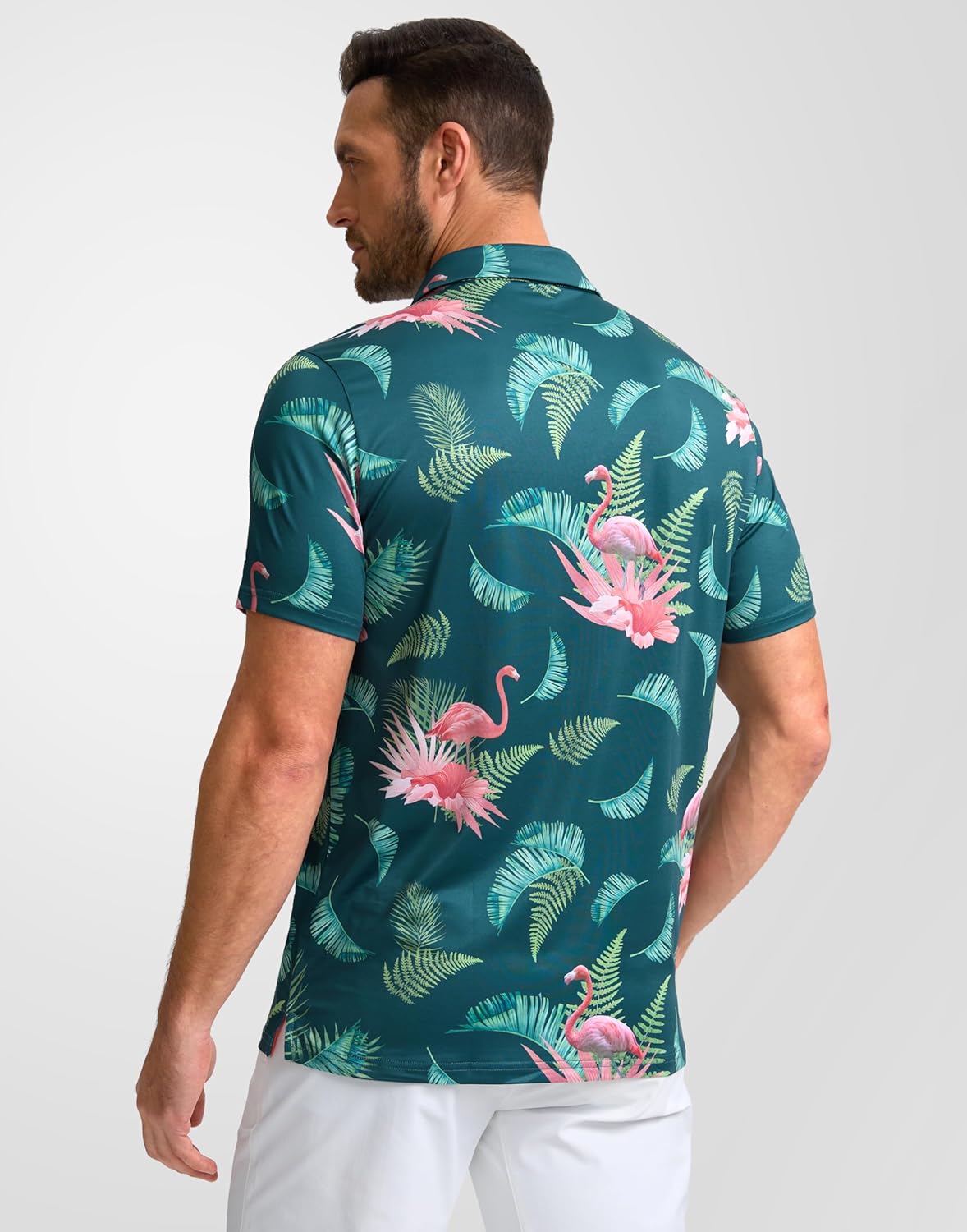 Obla Mens Golf Polo Shirts Short Sleeve Dry Fit Performance Moisture Wicking Casual Print Collared Golf Shirts for Men