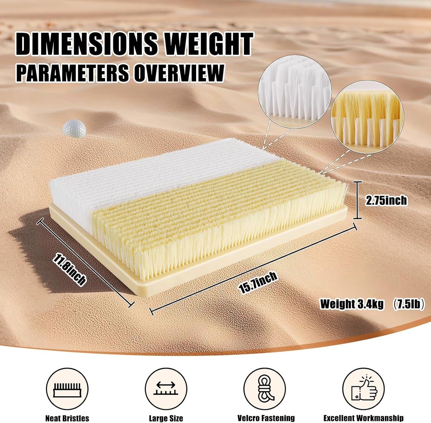 Golf Bunker Practice Mat – Dual Sand Trap Trainer with Shallow & Deep Pit Simulation – Portable 15.7"x11.8" Golf Chipping Mat for Indoor & Outdoor Practice – for All Skill Levels