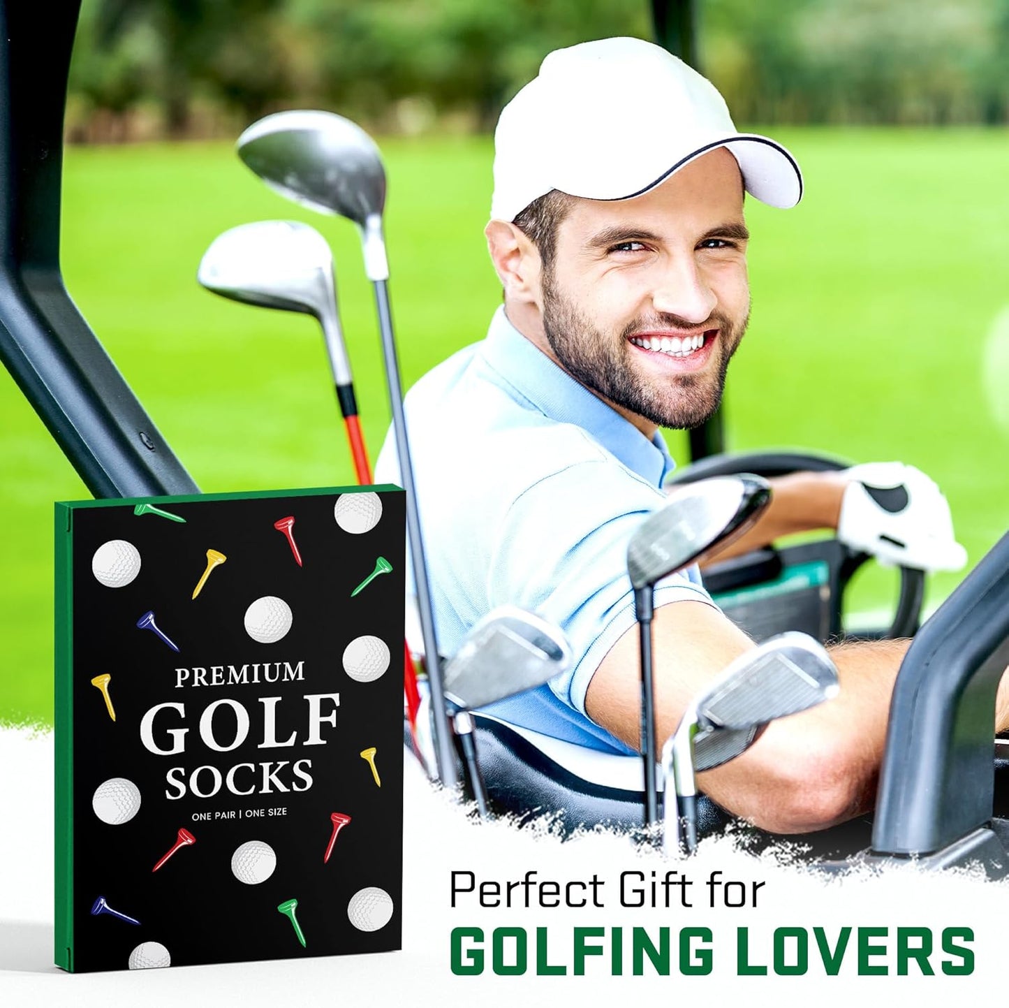 VICRAZY Golf Gifts for Men, Women - Golf Accessories, Golf Socks for Dad, Mom - Funny gift, Christmas Gifts, Stocking Stuffer