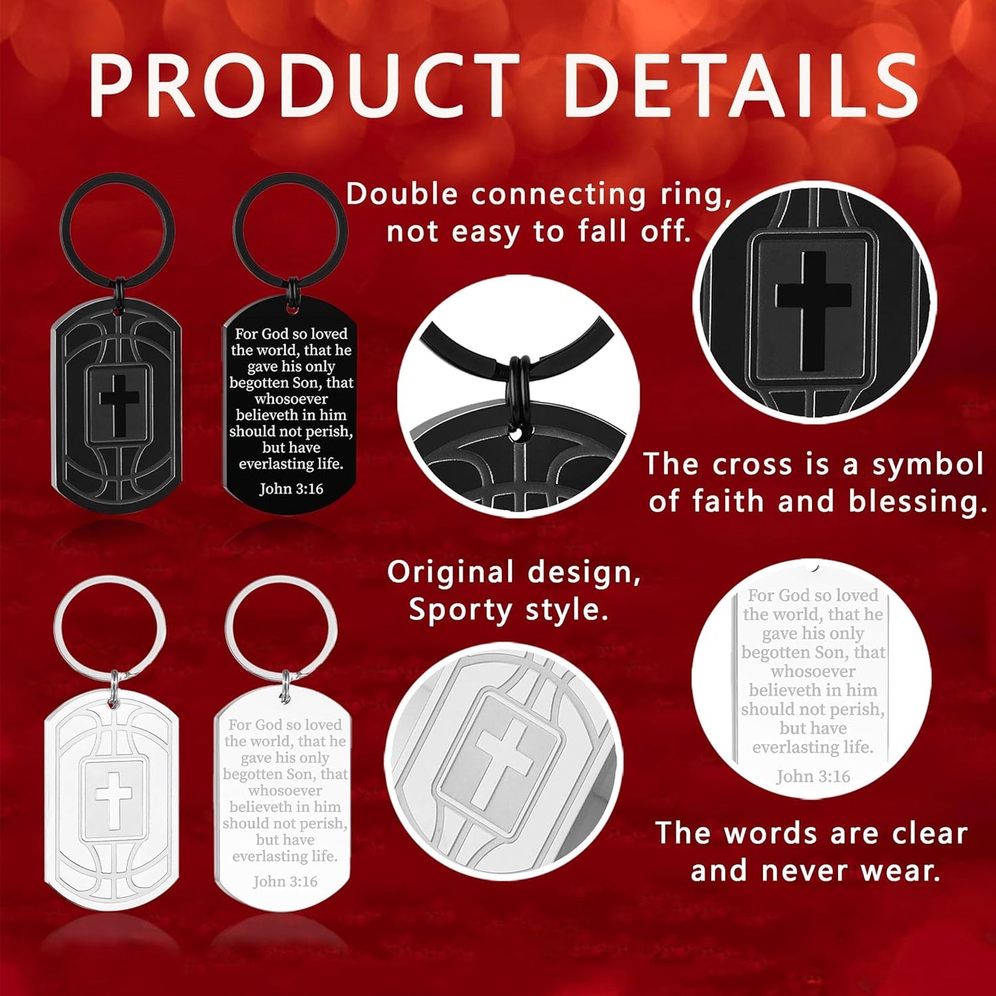 Football/Baseball/Soccer/Basketball Keychain for Men First Communion Baptism Confirmation Mens Gifts