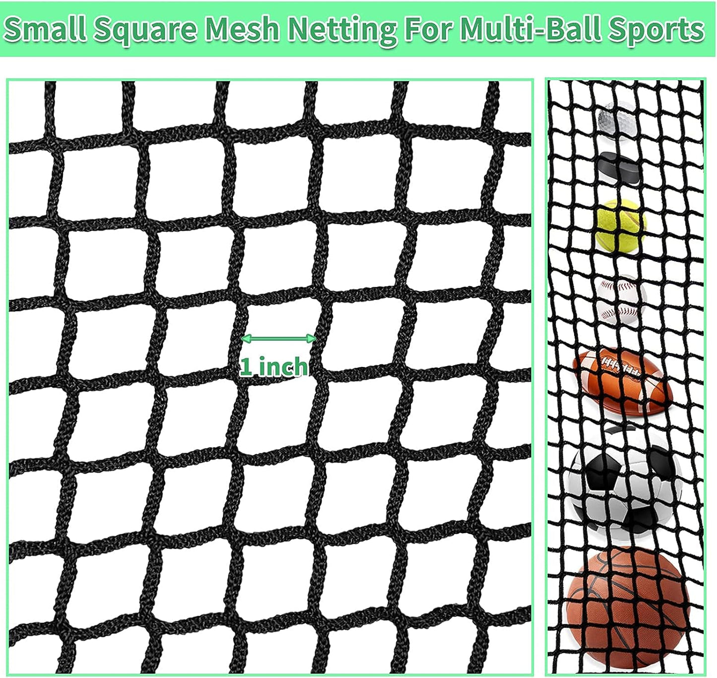 Golf Practice Net - Heavy Duty Nylon Netting, 10x10ft/10x15ft/10x20ft