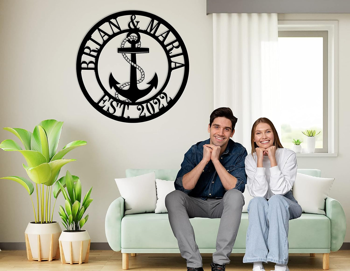 Personalized Nautical Metal Sign, Custom Nautical Decor, Anchor Family Name Sign, Anchor Custom Name and Date Metal Sign