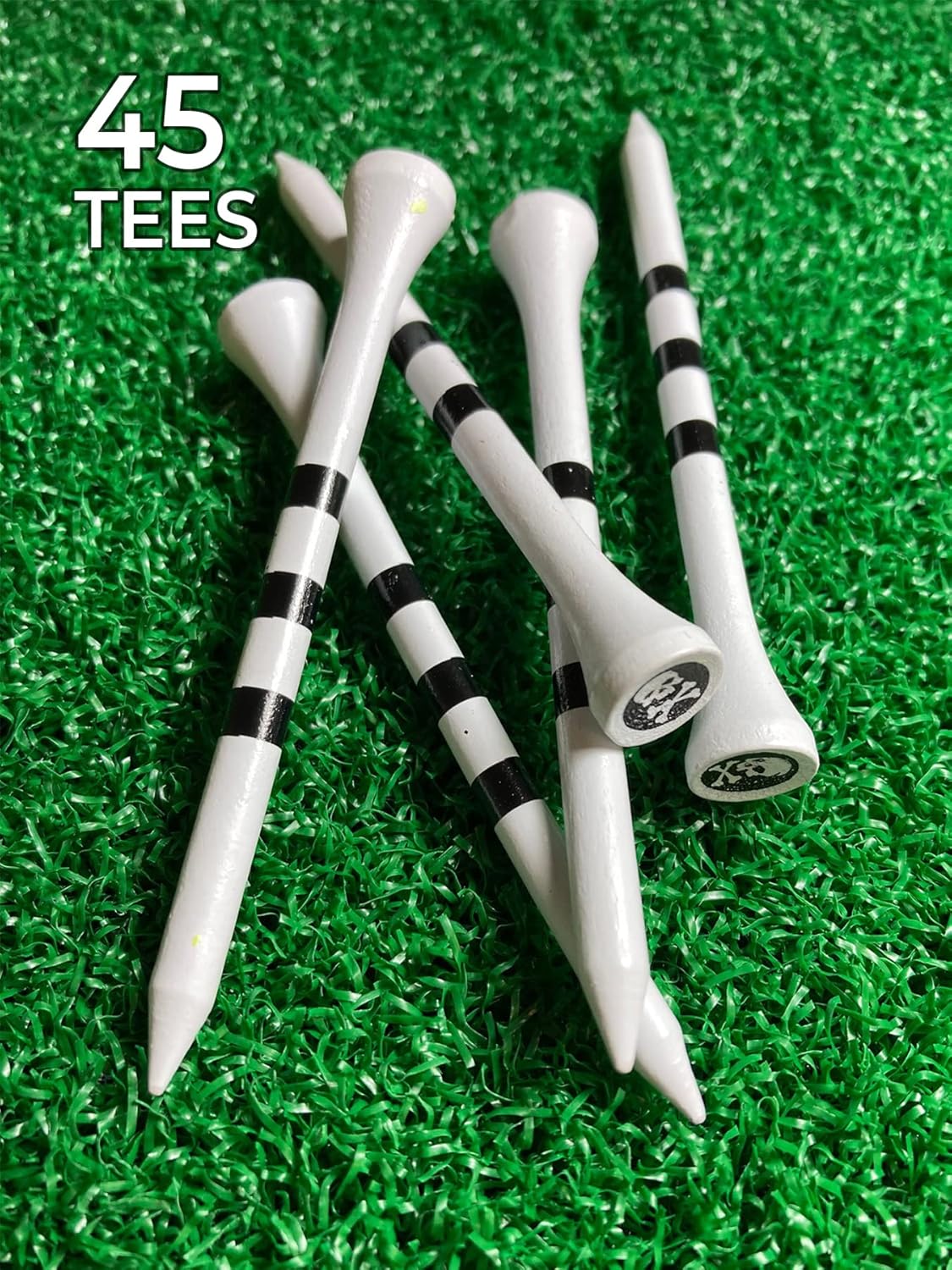 PrideSports 2-3/4" Skull & Cross Bone Tees, White, (PS23445SKL)